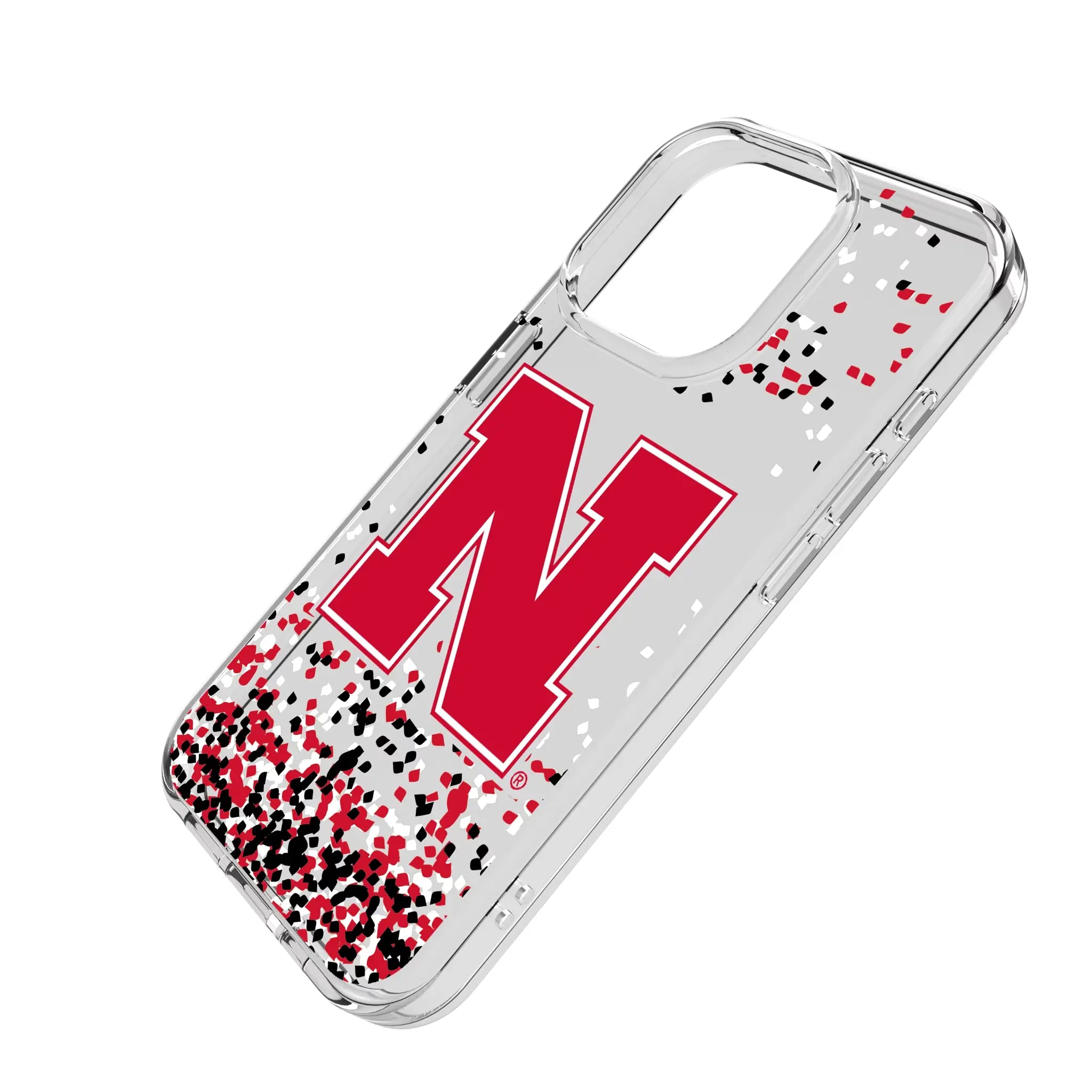University of Nebraska Huskers Block N Confetti Clear Phone Case for Apple iPhone