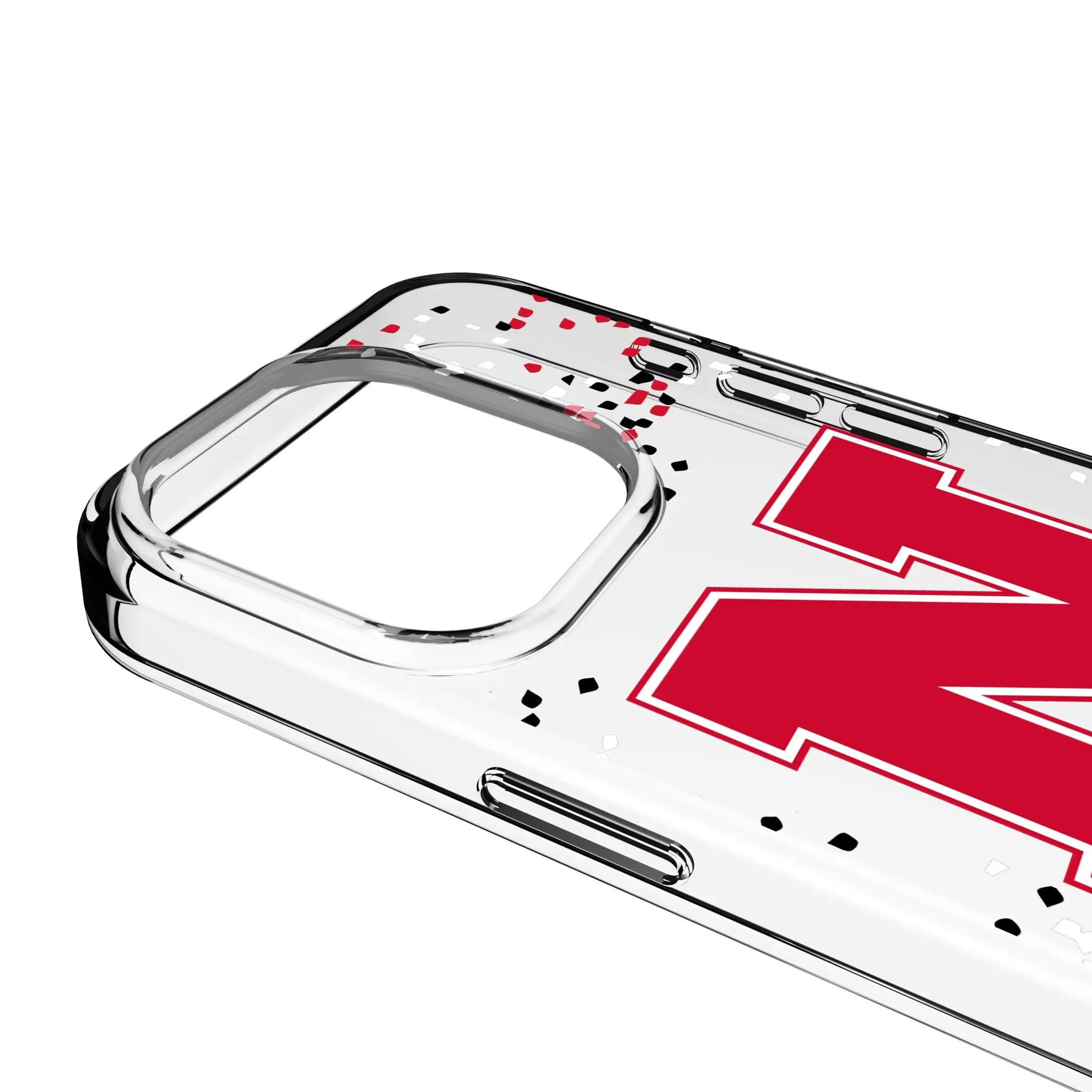 University of Nebraska Huskers Block N Confetti Clear Phone Case for Apple iPhone