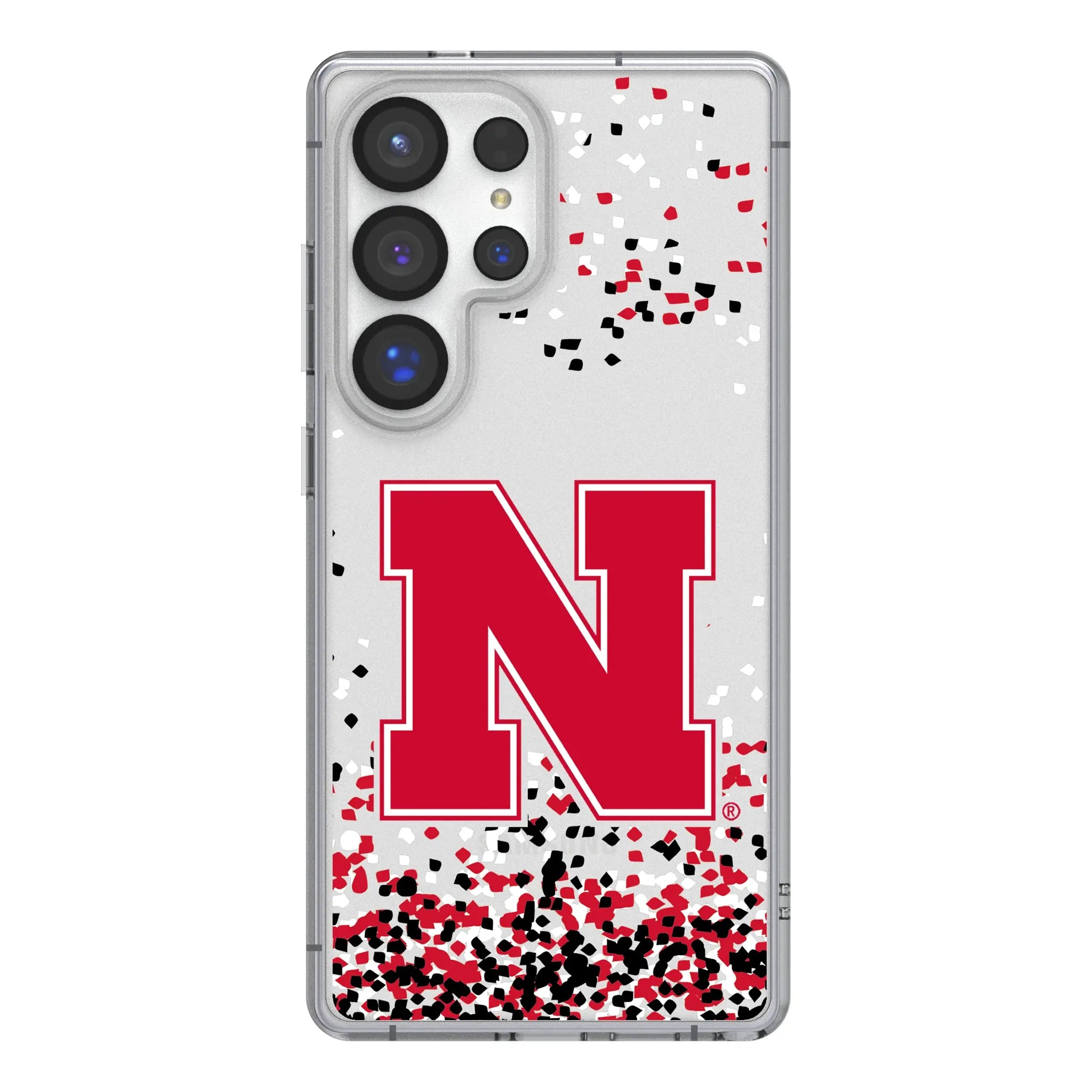 University of Nebraska Huskers Block N Confetti Clear Phone Case for Samsung Galaxy