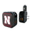 University of Nebraska Huskers Block N Linen 2 in 1 USB A/C Charger