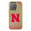 University of Nebraska Huskers Block N Linen Bling Phone Case for Apple iPhone