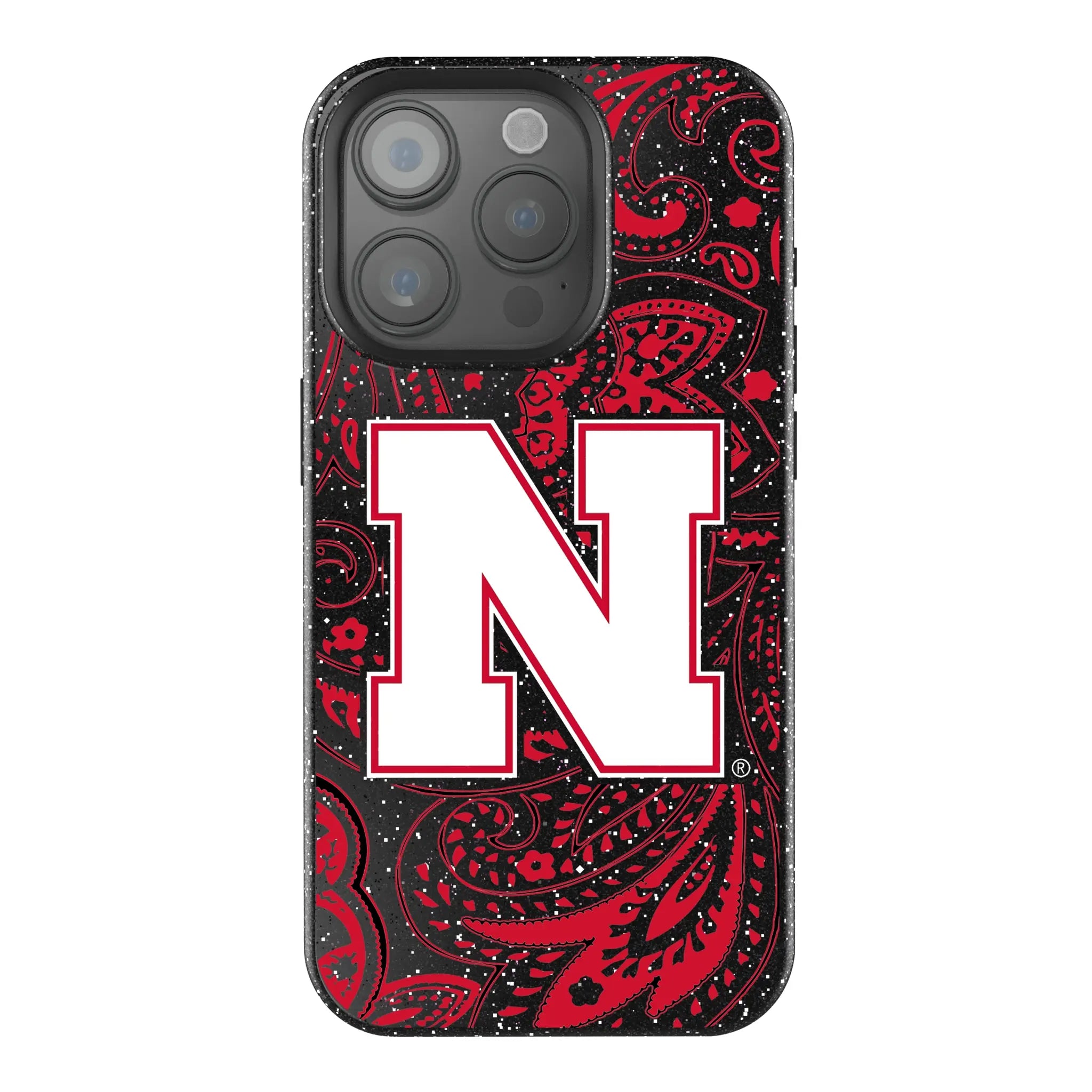 University of Nebraska Huskers Block N Paisley Bling Phone Case