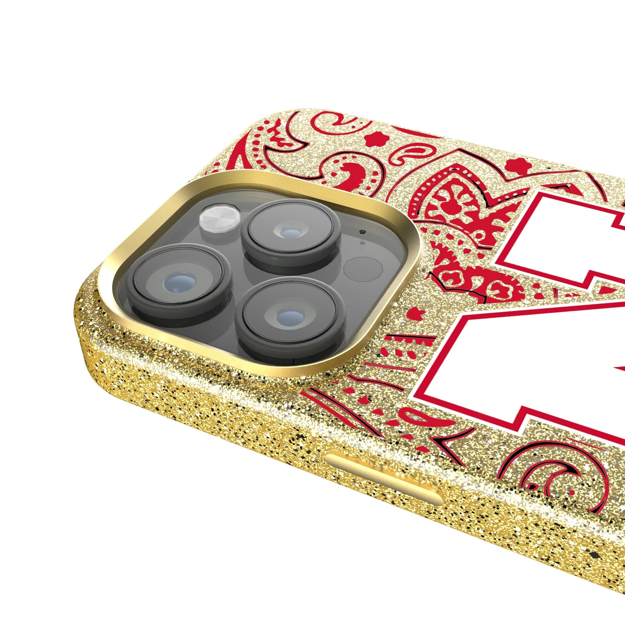 University of Nebraska Huskers Block N Paisley Bling Phone Case