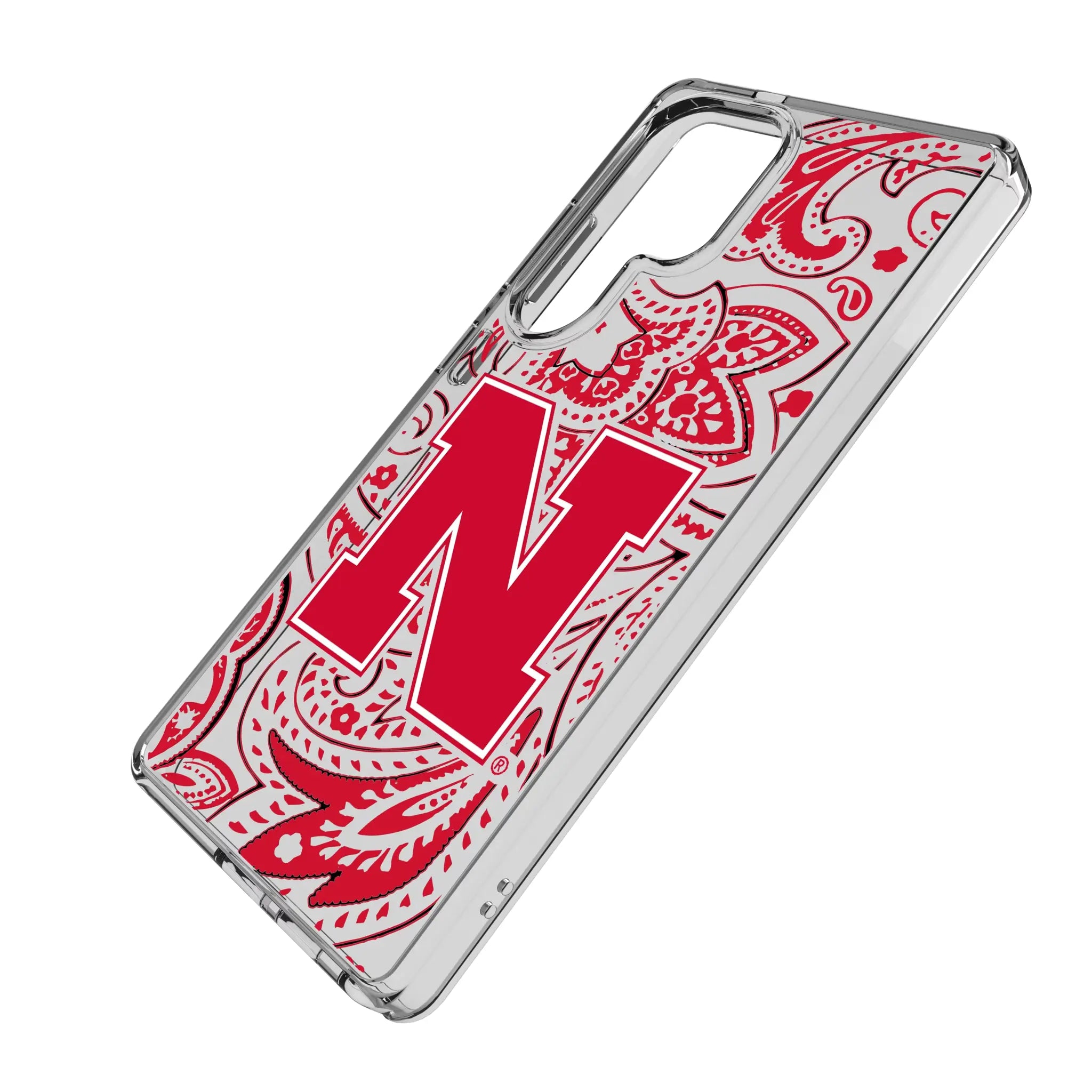 University of Nebraska Huskers Block N Paisley Clear Phone Case for Samsung Galaxy