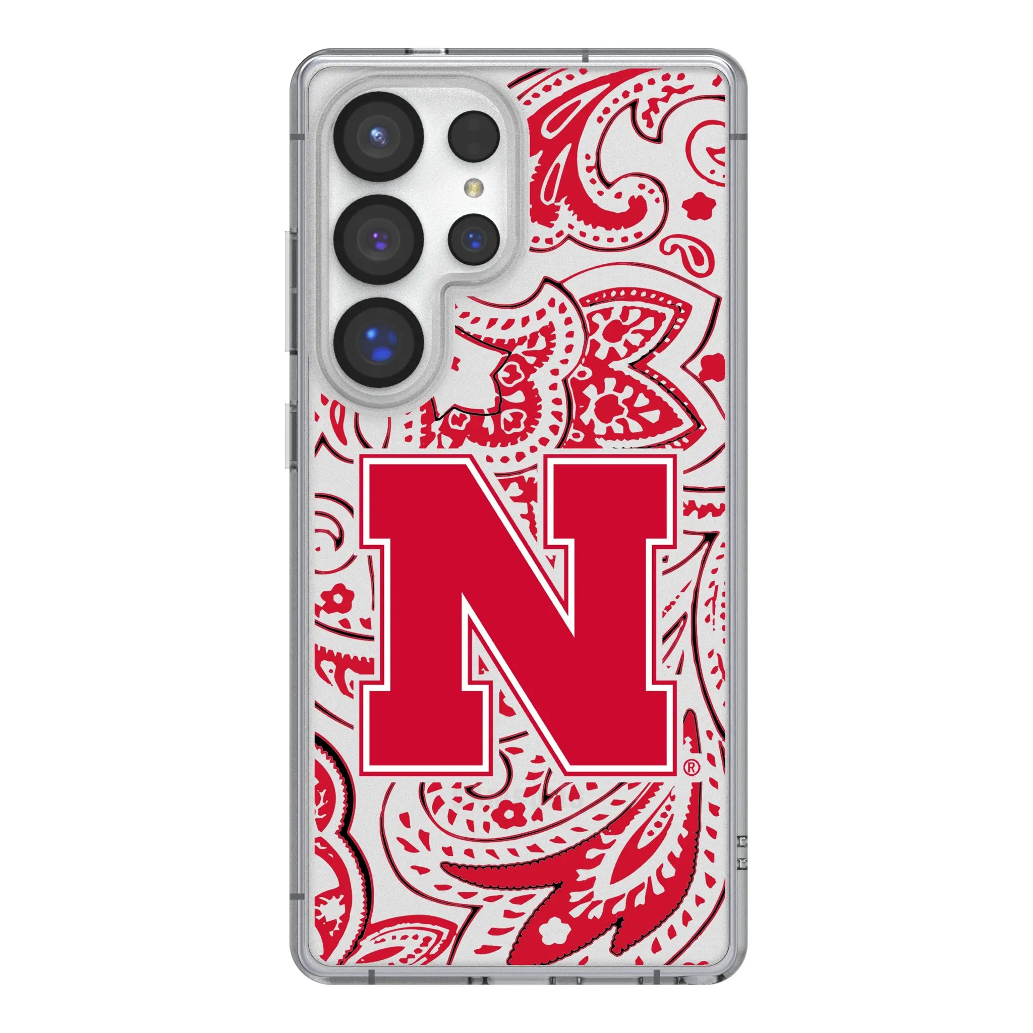 University of Nebraska Huskers Block N Paisley Clear Phone Case for Samsung Galaxy