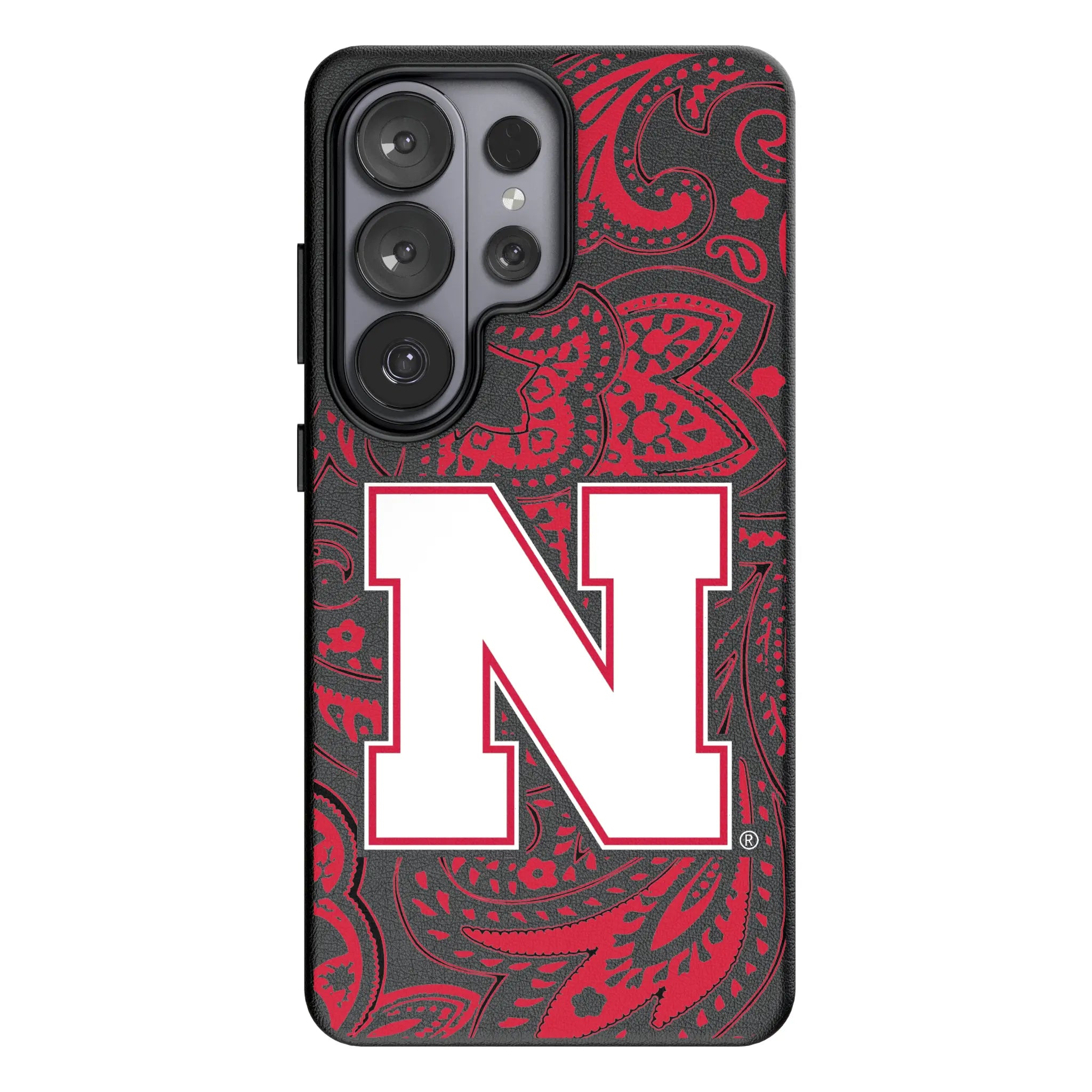 University of Nebraska Huskers Block N Paisley MagSafe Compatible Phone Case for Samsung Galaxy