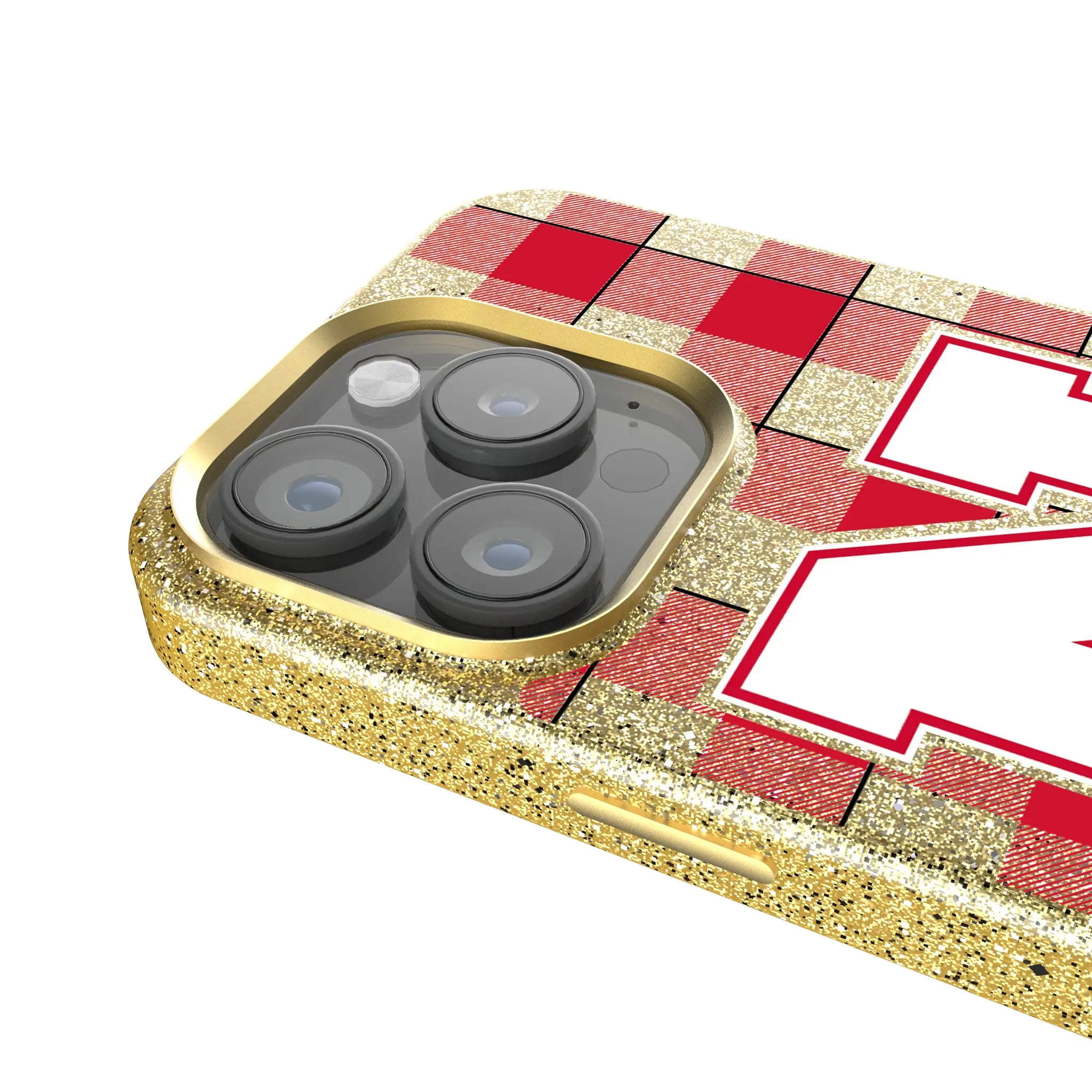 University of Nebraska Huskers Block N Plaid Bling Phone Case