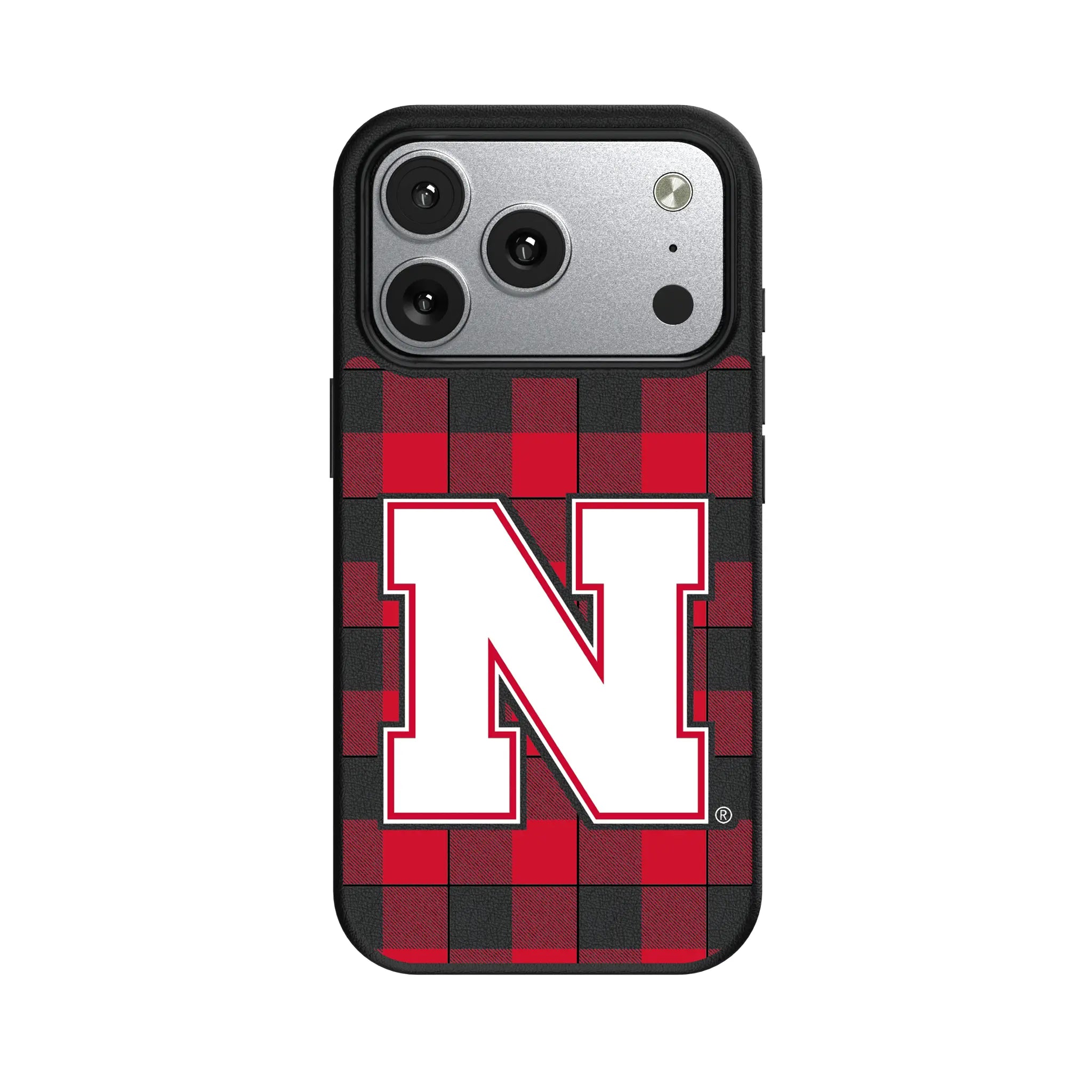 University of Nebraska Huskers Block N Plaid MagSafe Compatible Phone Case for Apple iPhone