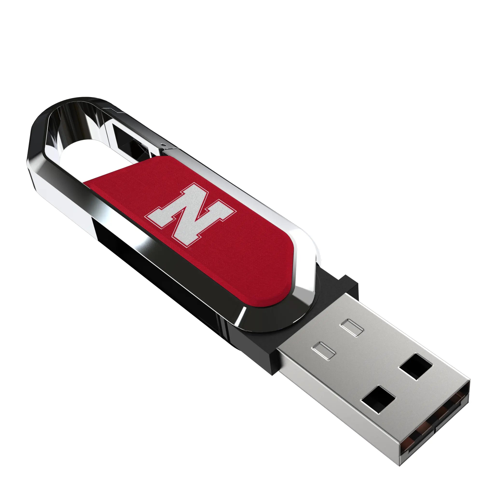 University of Nebraska Huskers Block N Solid USB 32GB Clip Style Flash Drive