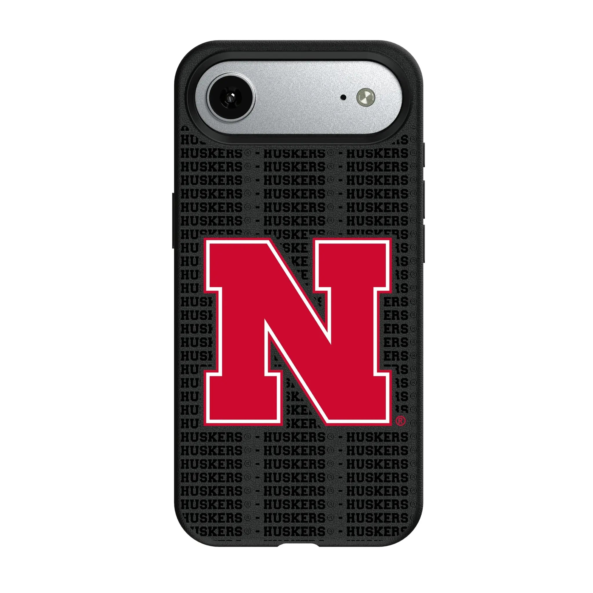 University of Nebraska Huskers Block N Text Backdrop MagSafe Compatible Phone Case for Apple iPhone
