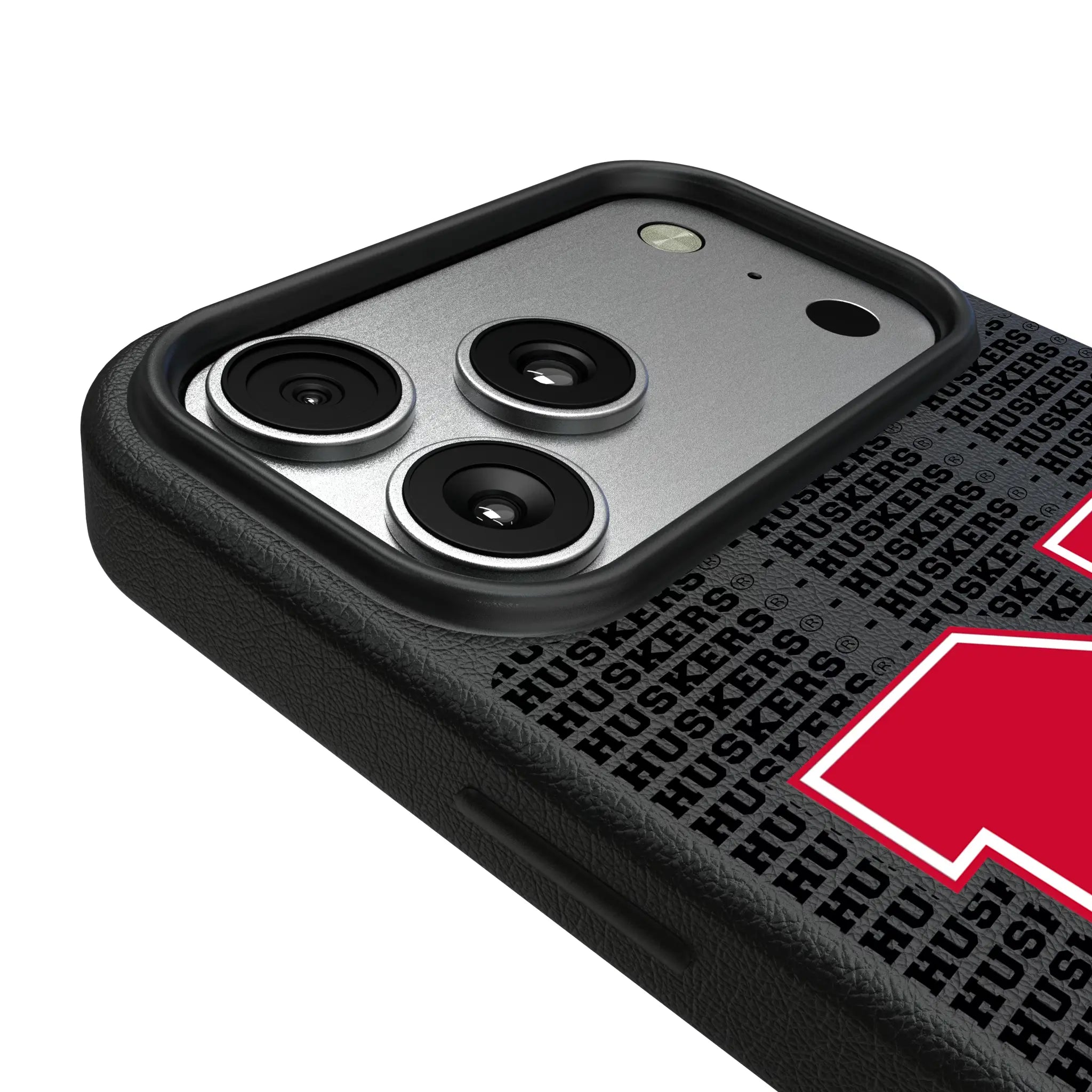 University of Nebraska Huskers Block N Text Backdrop MagSafe Compatible Phone Case for Apple iPhone