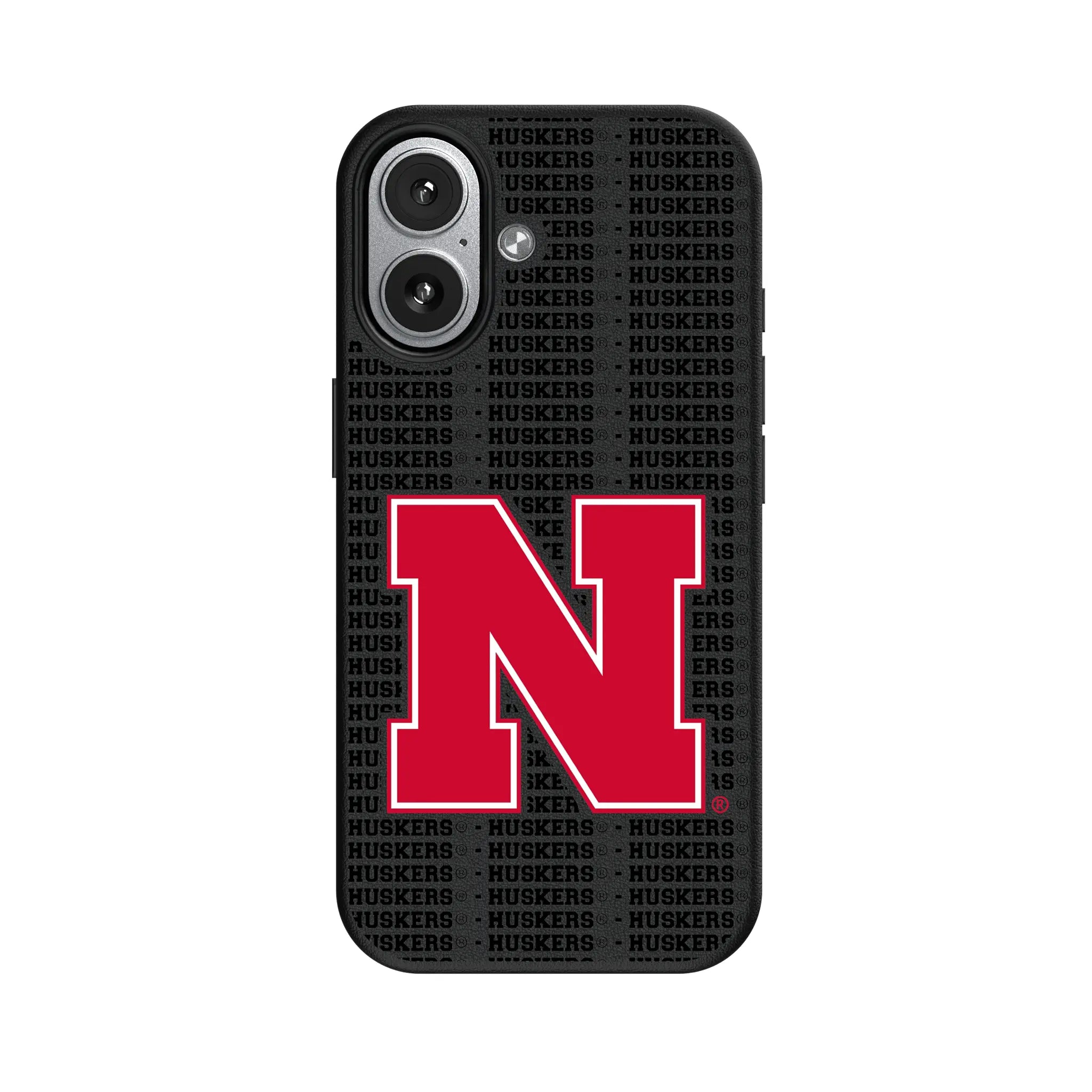 University of Nebraska Huskers Block N Text Backdrop MagSafe Compatible Phone Case for Apple iPhone