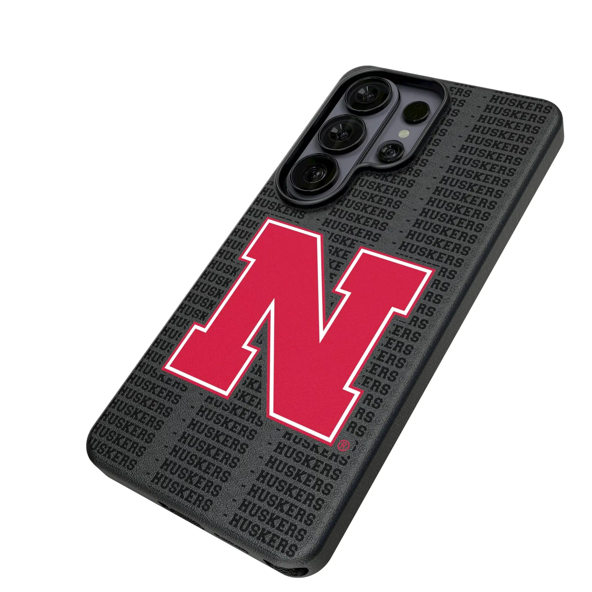 University of Nebraska Huskers Block N Text Backdrop MagSafe Compatible Phone Case for Samsung Galaxy