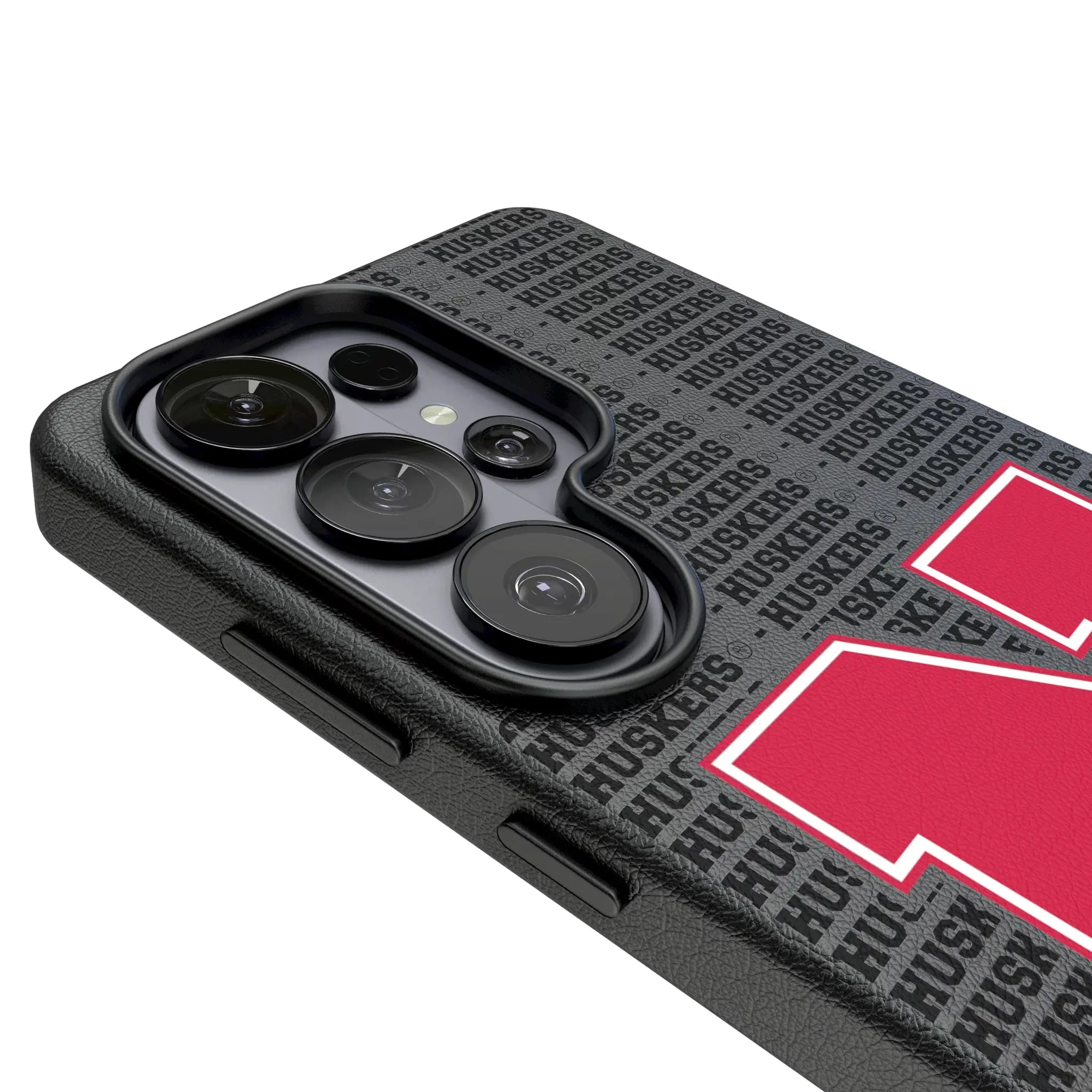 University of Nebraska Huskers Block N Text Backdrop MagSafe Compatible Phone Case for Samsung Galaxy