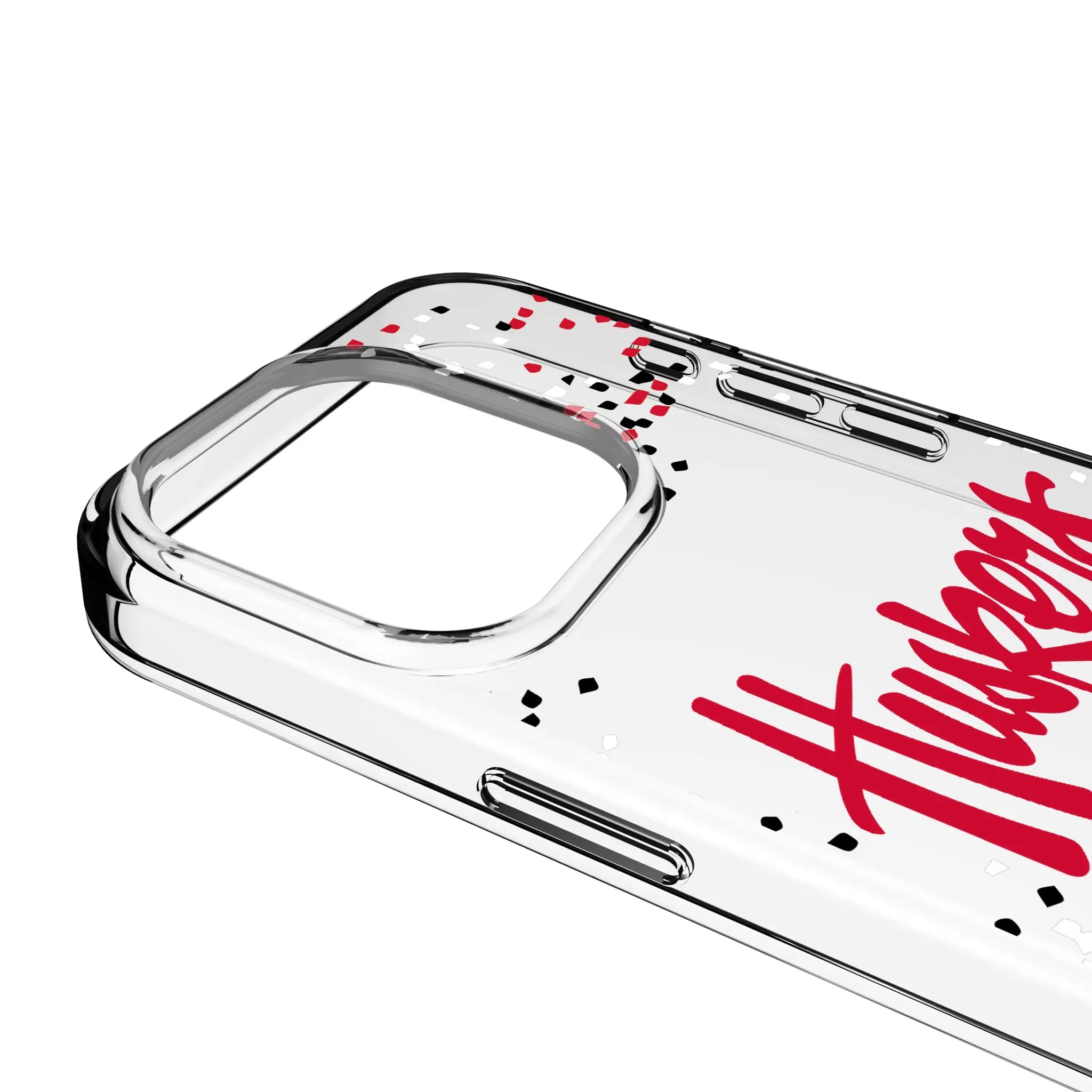 University of Nebraska Huskers Confetti Clear Phone Case for Apple iPhone