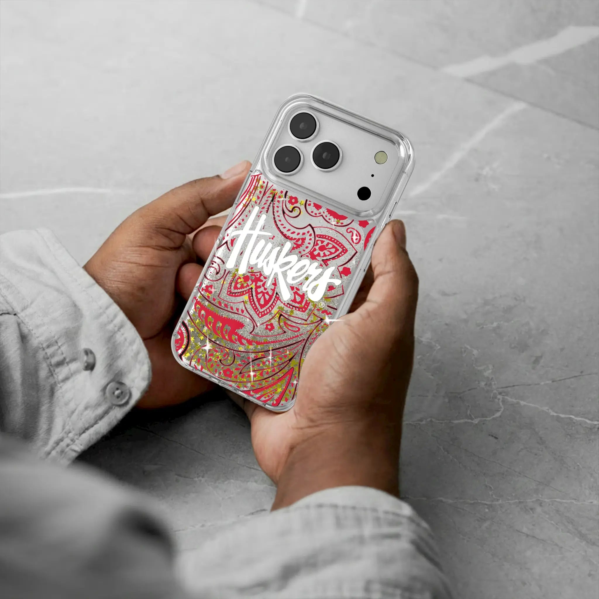 University of Nebraska Huskers Paisley Glitter Phone Case
