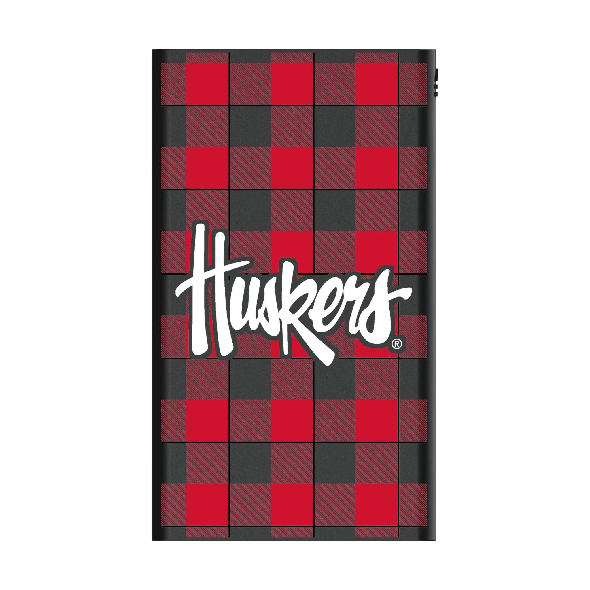 University of Nebraska Huskers Plaid 5000mAh Flat Powerbank