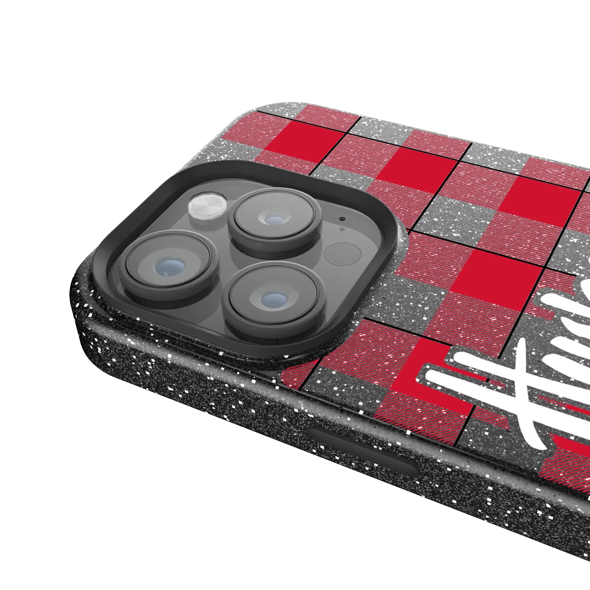 University of Nebraska Huskers Plaid Bling Phone Case