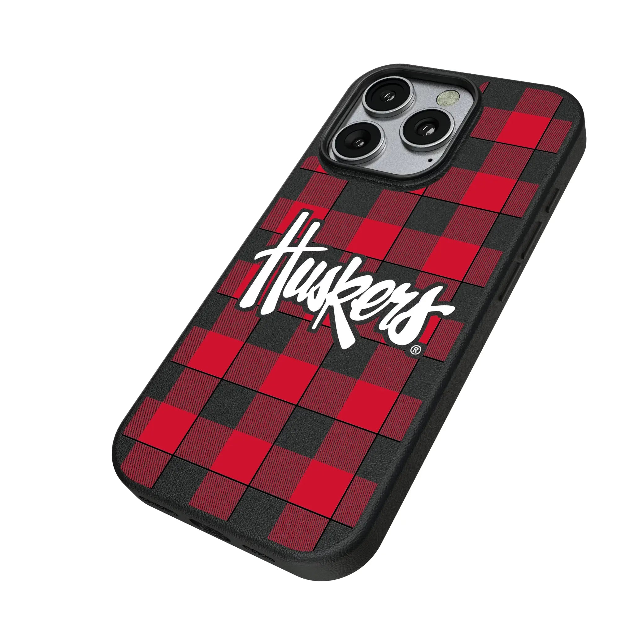 University of Nebraska Huskers Plaid MagSafe Compatible Phone Case for Apple iPhone