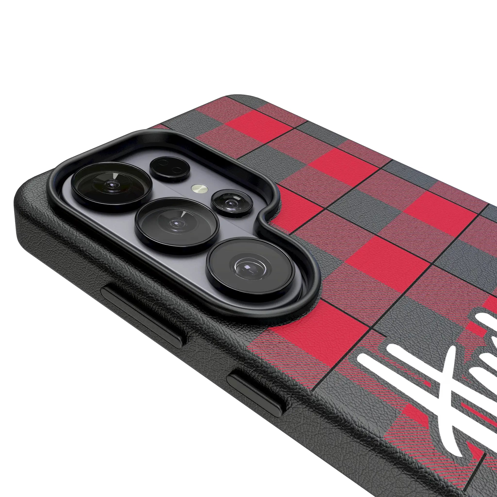 University of Nebraska Huskers Plaid MagSafe Compatible Phone Case for Samsung Galaxy