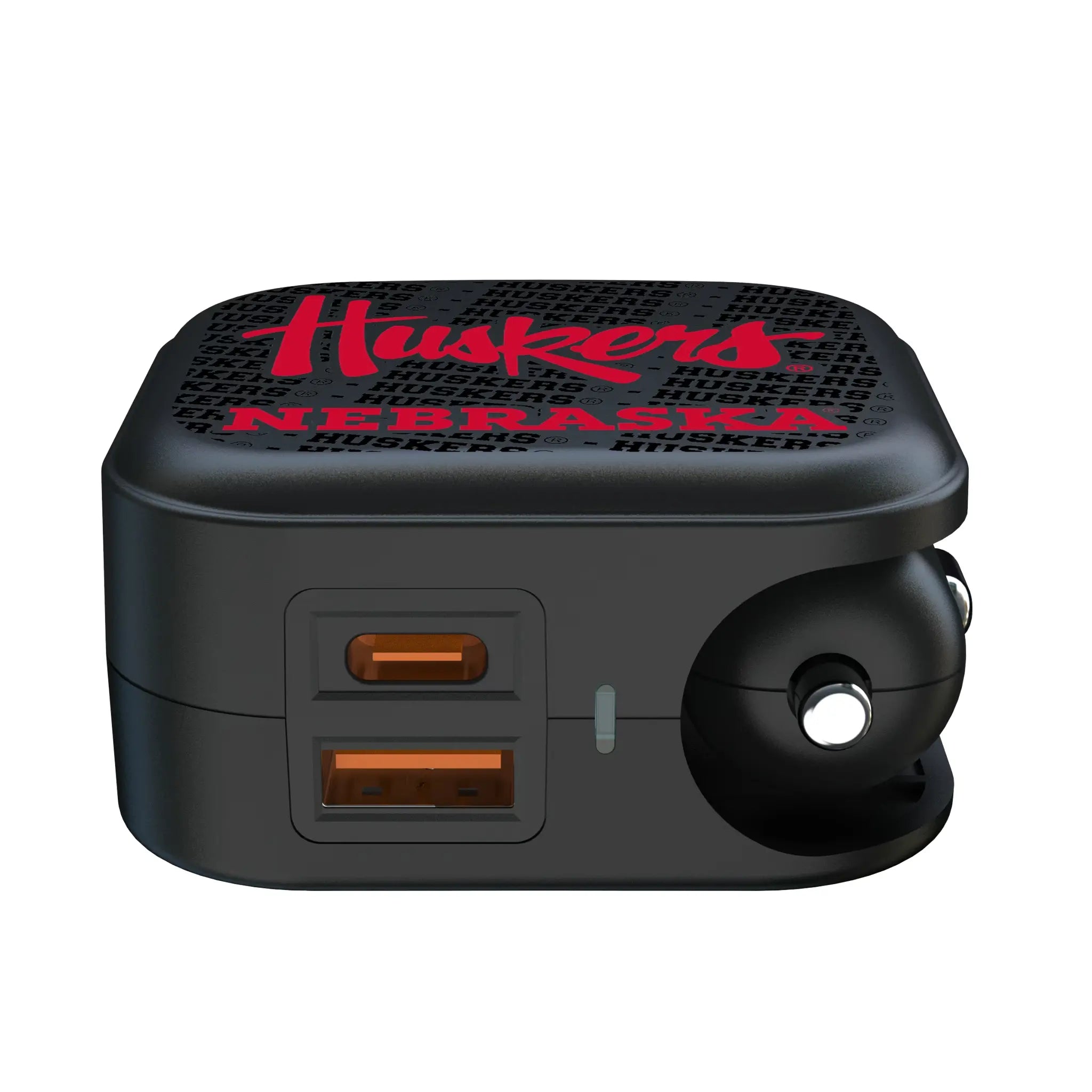 University of Nebraska Huskers Text Backdrop 2 in 1 USB A/C Charger