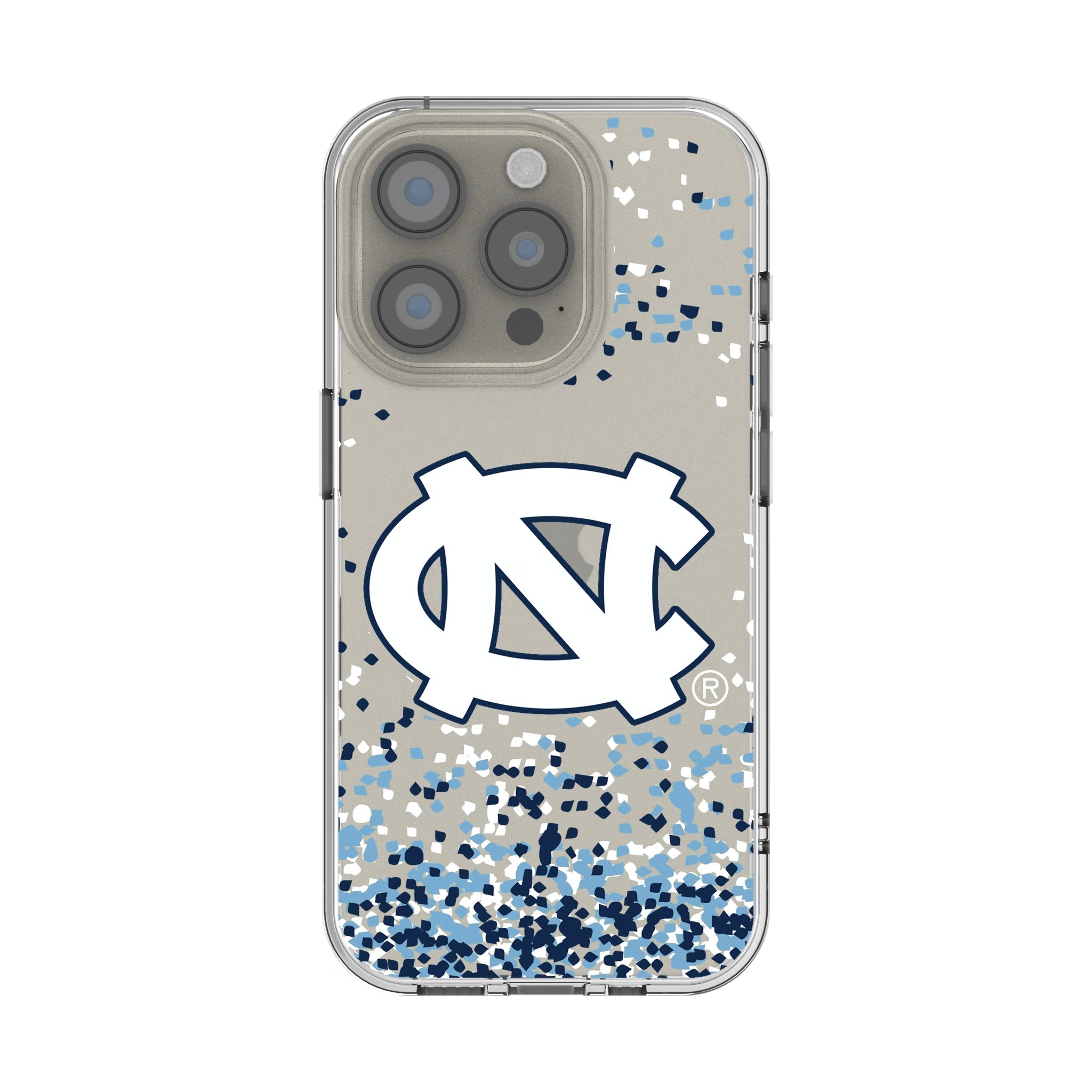 University of North Carolina Tar Heels Confetti Clear Phone Case for Apple iPhone