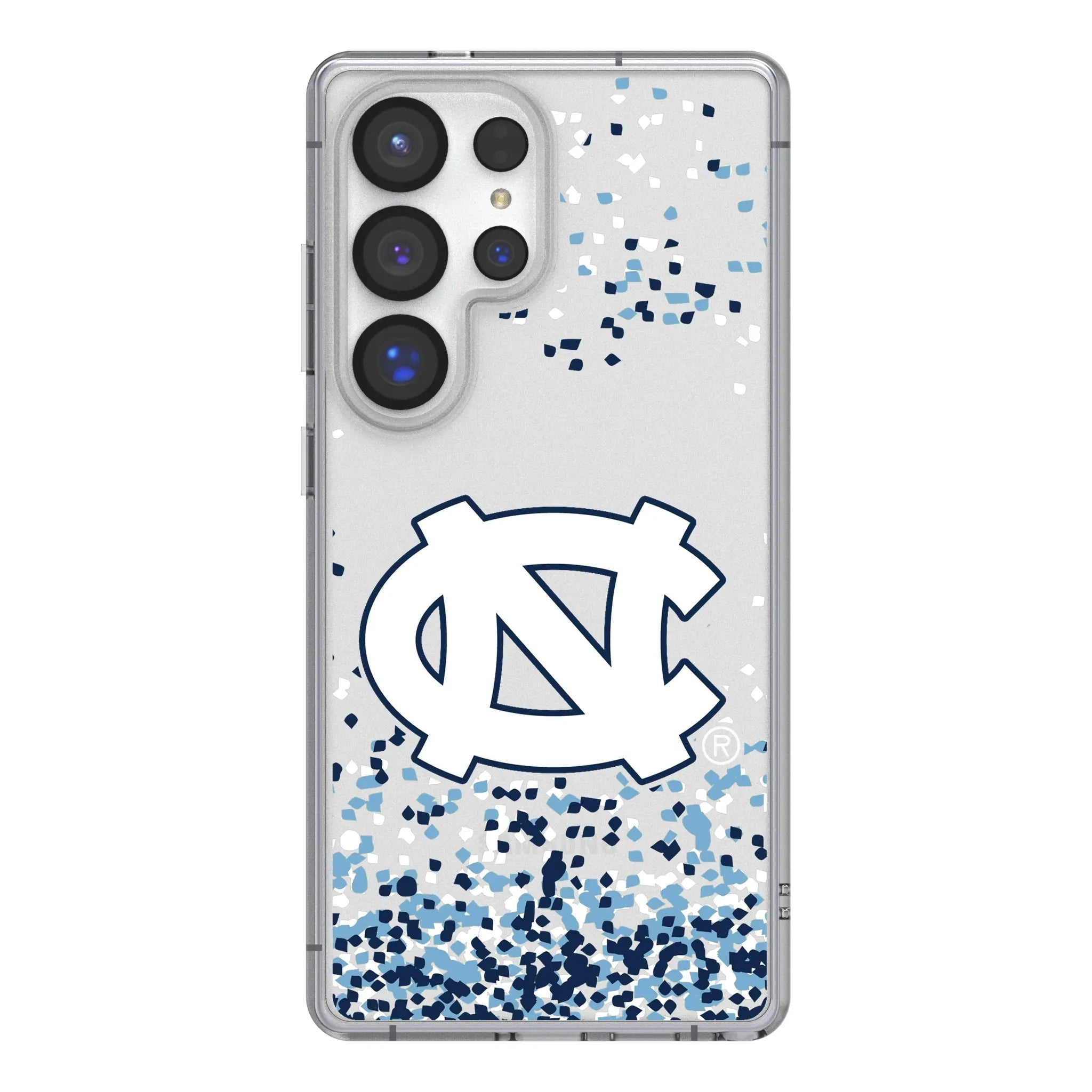 University of North Carolina Tar Heels Confetti Clear Phone Case for Samsung Galaxy