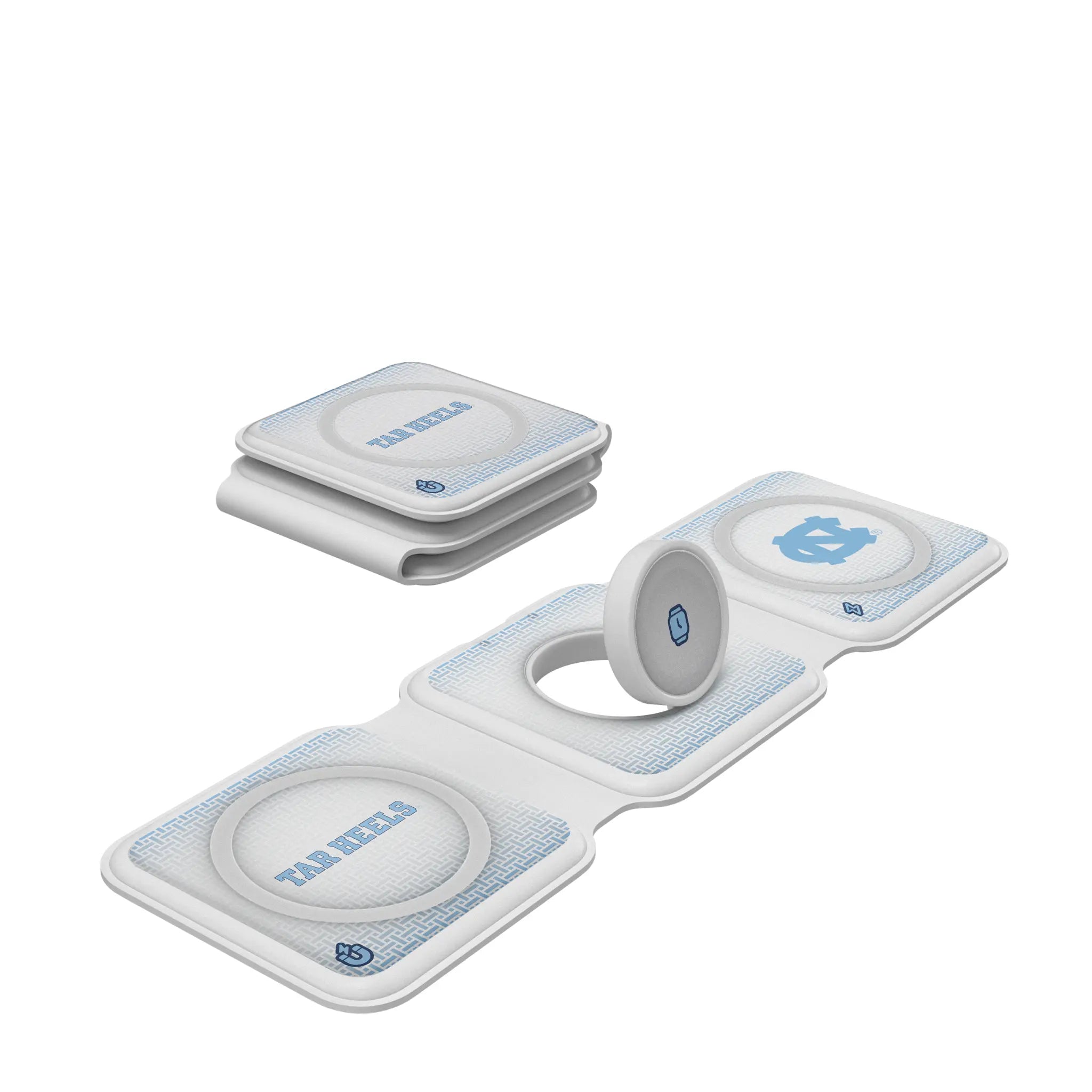 University of North Carolina Tar Heels Linen Foldable 3 in 1 Charger