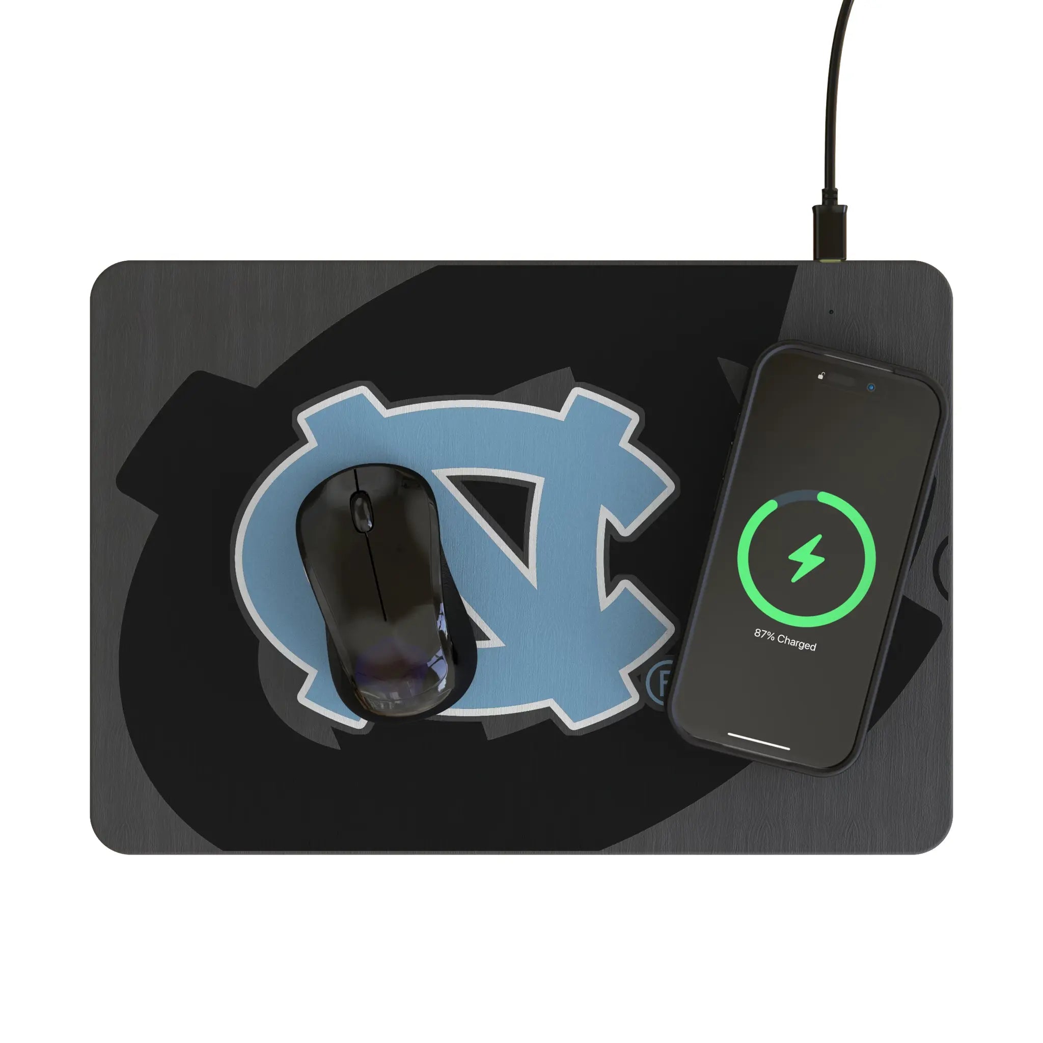 University of North Carolina Tar Heels Monocolor Tilt 15-Watt Wireless Charger and Mouse Pad