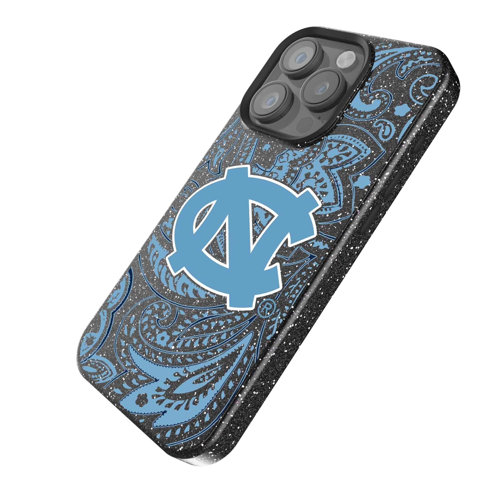 University of North Carolina Tar Heels Paisley Bling Phone Case