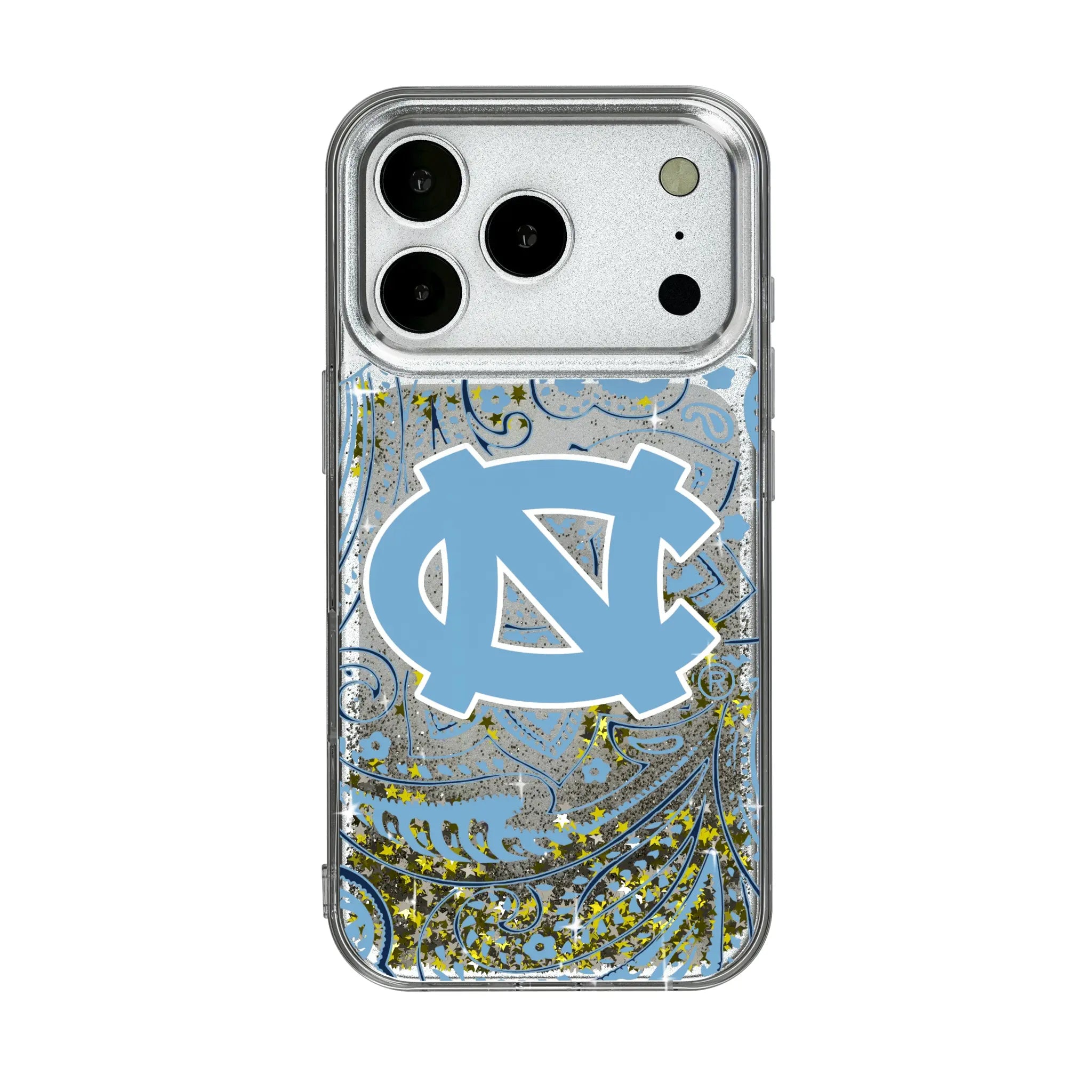 University of North Carolina Tar Heels Paisley Glitter Phone Case