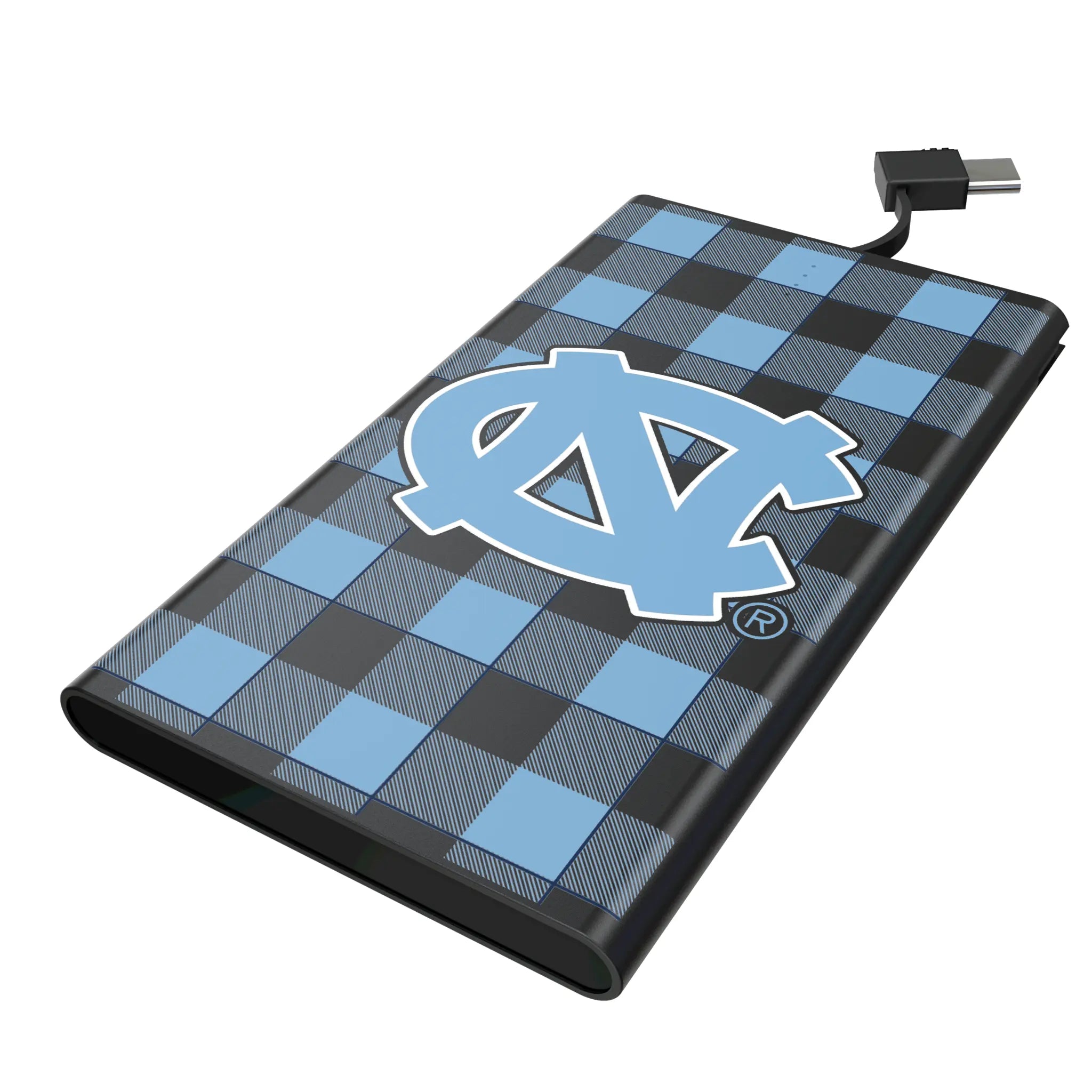 University of North Carolina Tar Heels Plaid 5000mAh Flat Powerbank