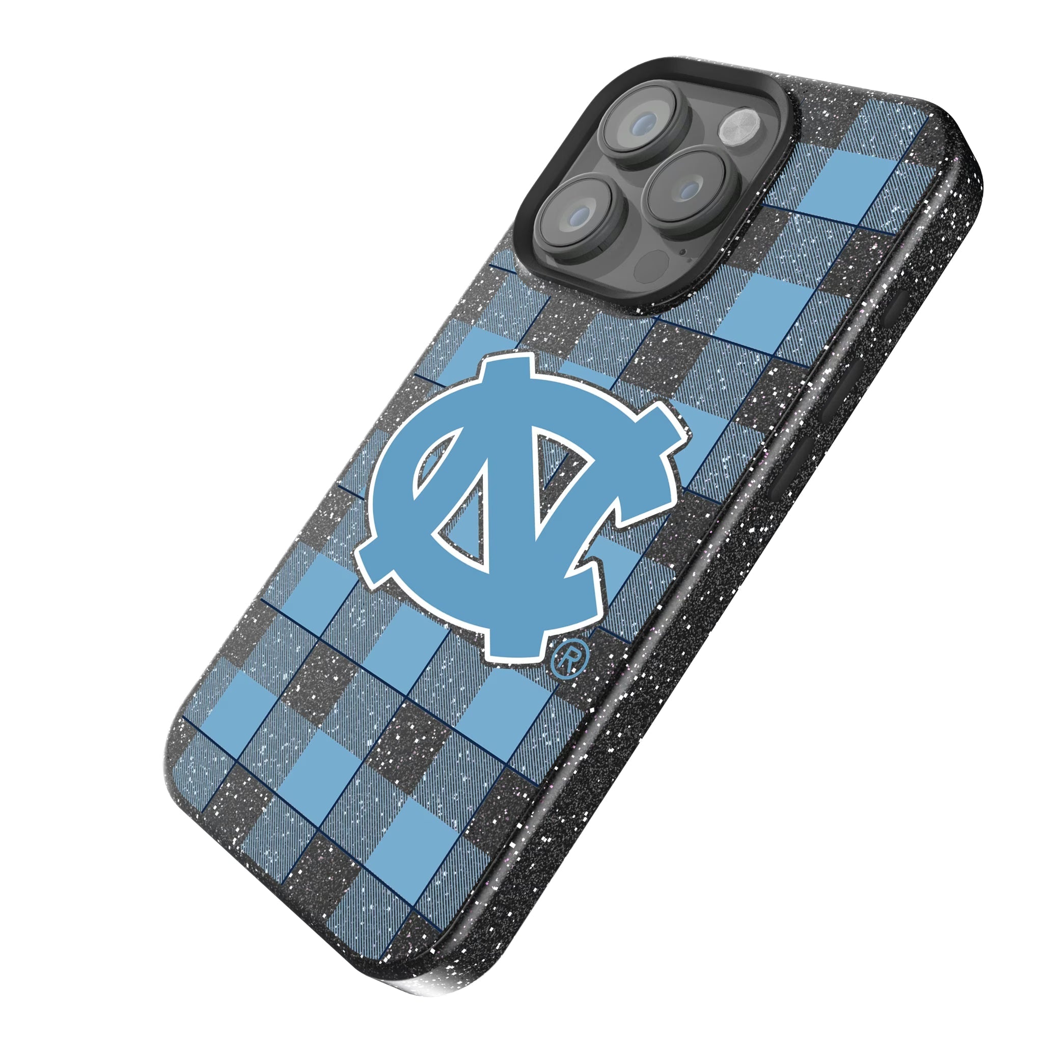University of North Carolina Tar Heels Plaid Bling Phone Case