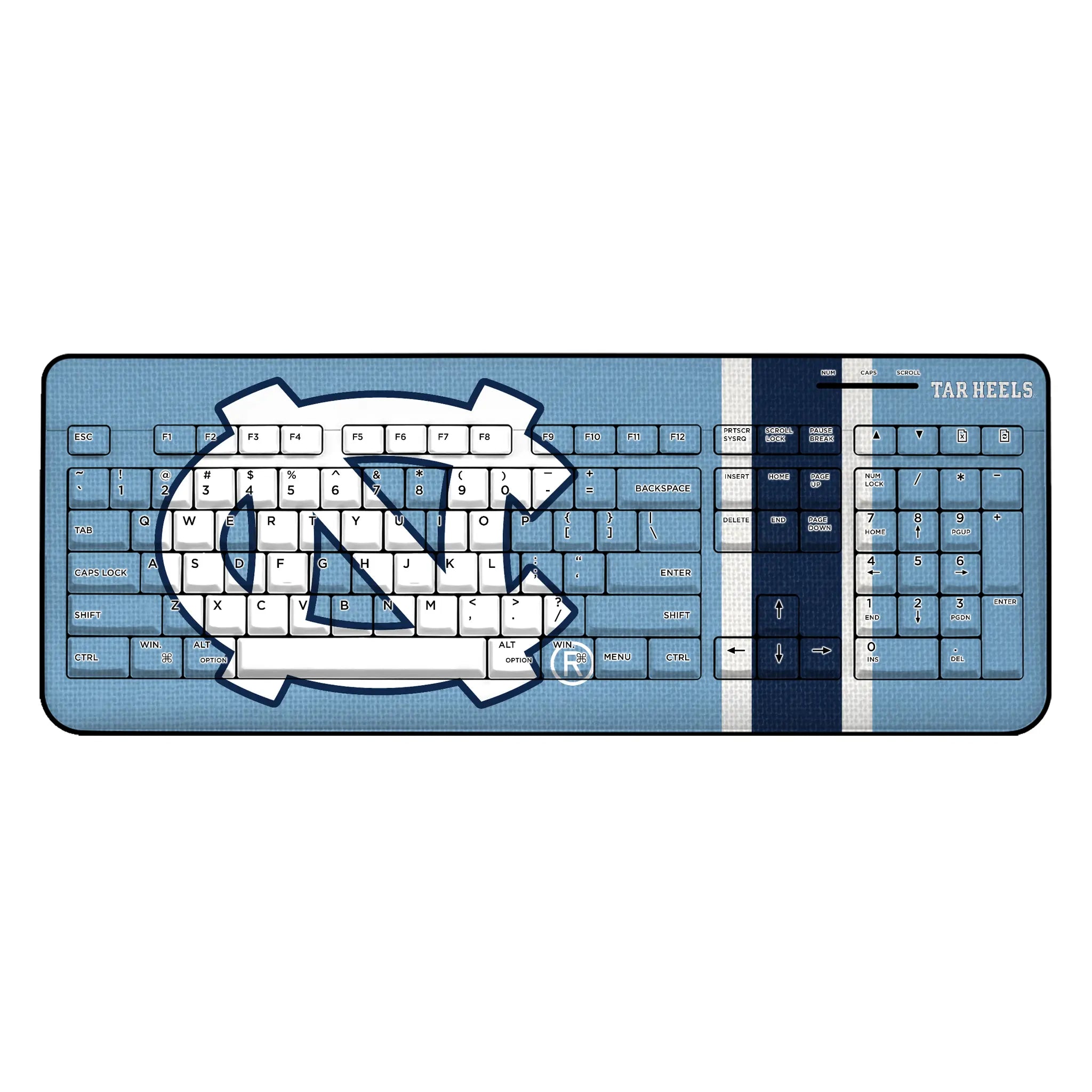 University of North Carolina Tar Heels Stripe Wireless USB Keyboard