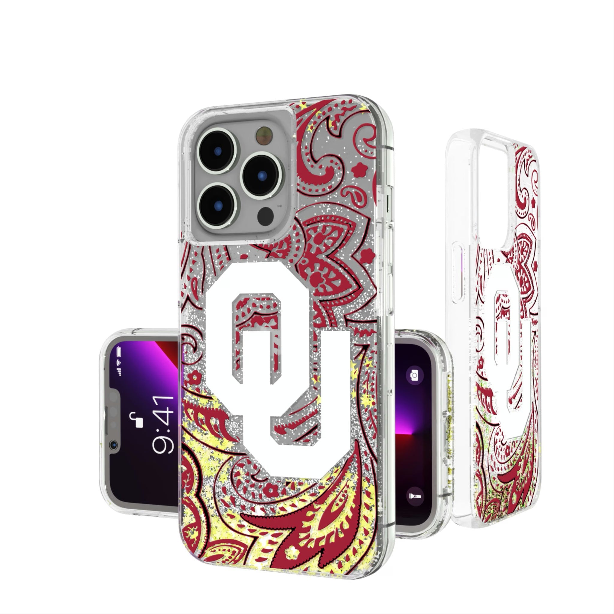 University of Oklahoma Sooners Paisley Glitter Phone Case - Sports Gifts, Sports Memorabilia, Sports Collectibles, Fan Shop