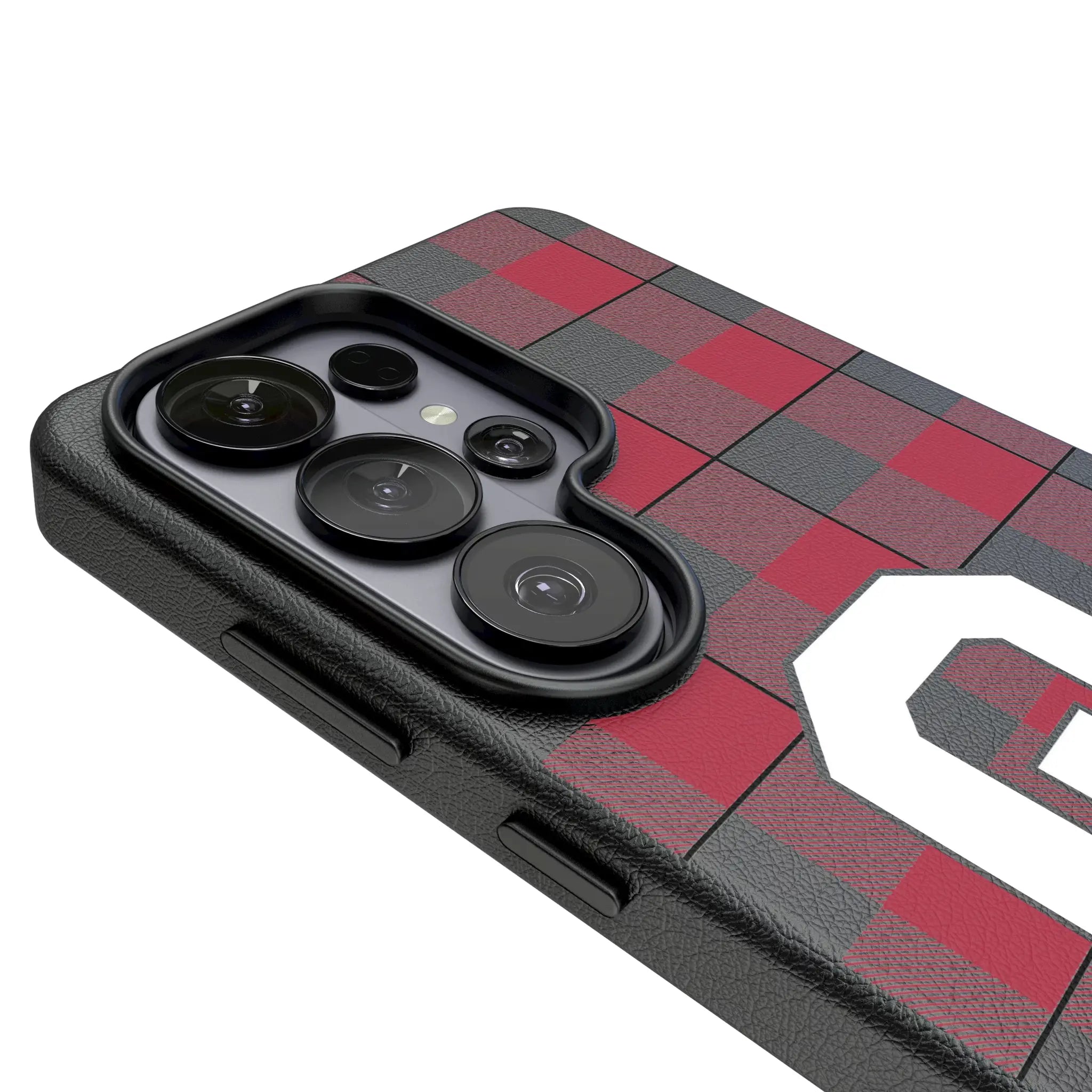 University of Oklahoma Sooners Plaid MagSafe Compatible Phone Case for Samsung Galaxy
