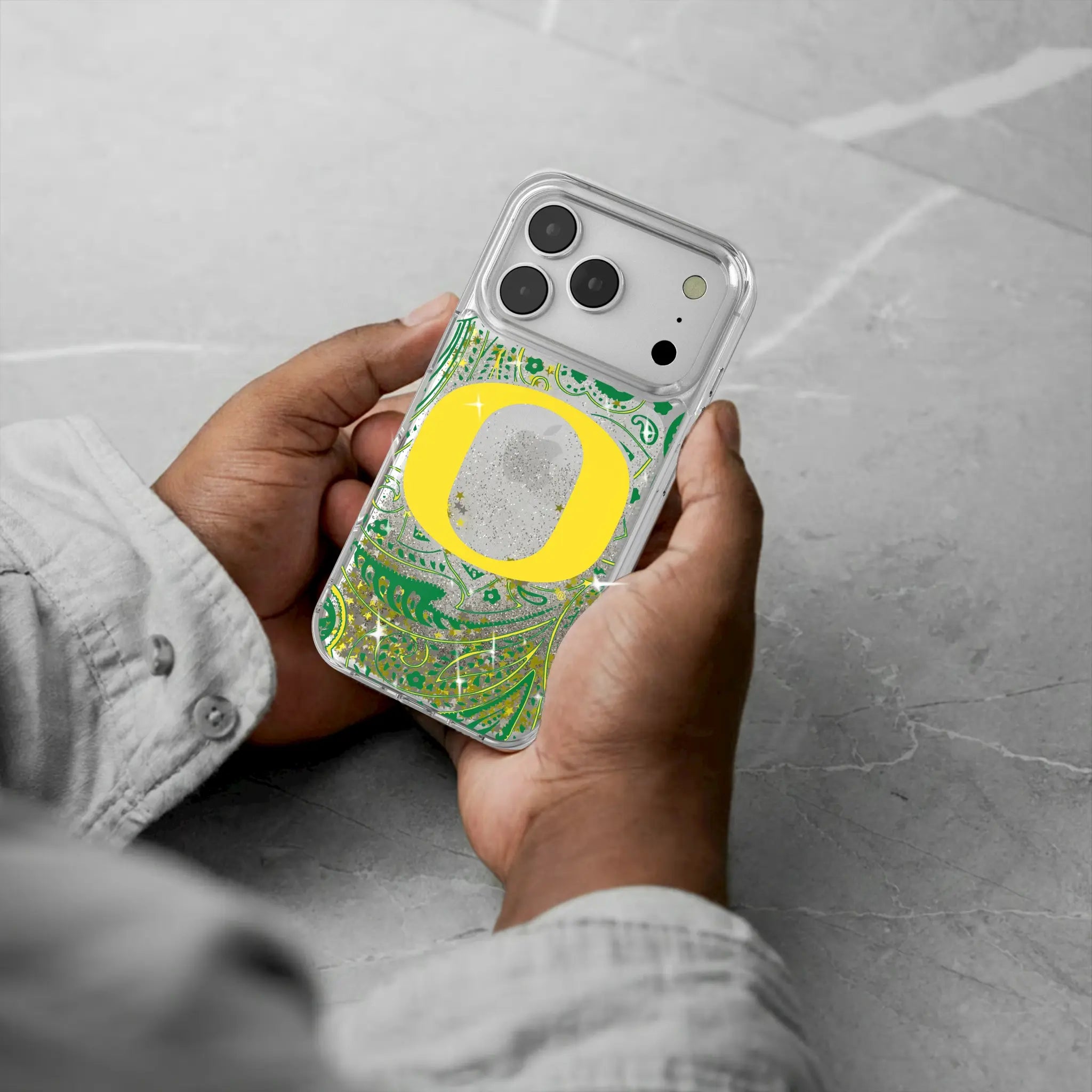 University of Oregon Ducks Paisley Glitter Phone Case