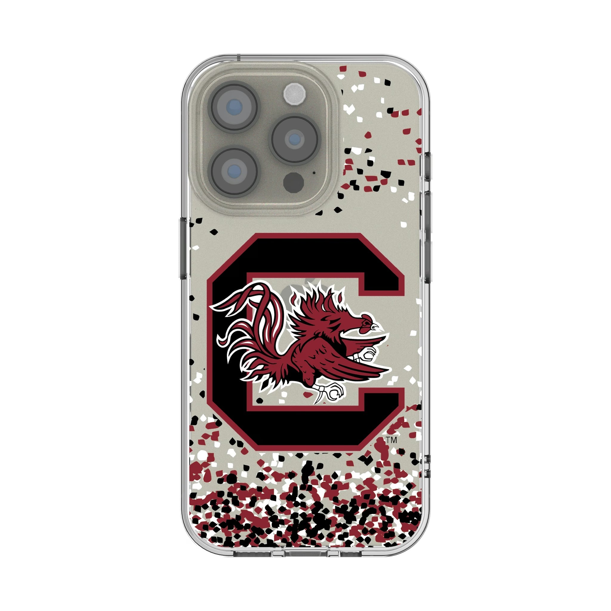 University of South Carolina Gamecocks Confetti Clear Phone Case for Apple iPhone