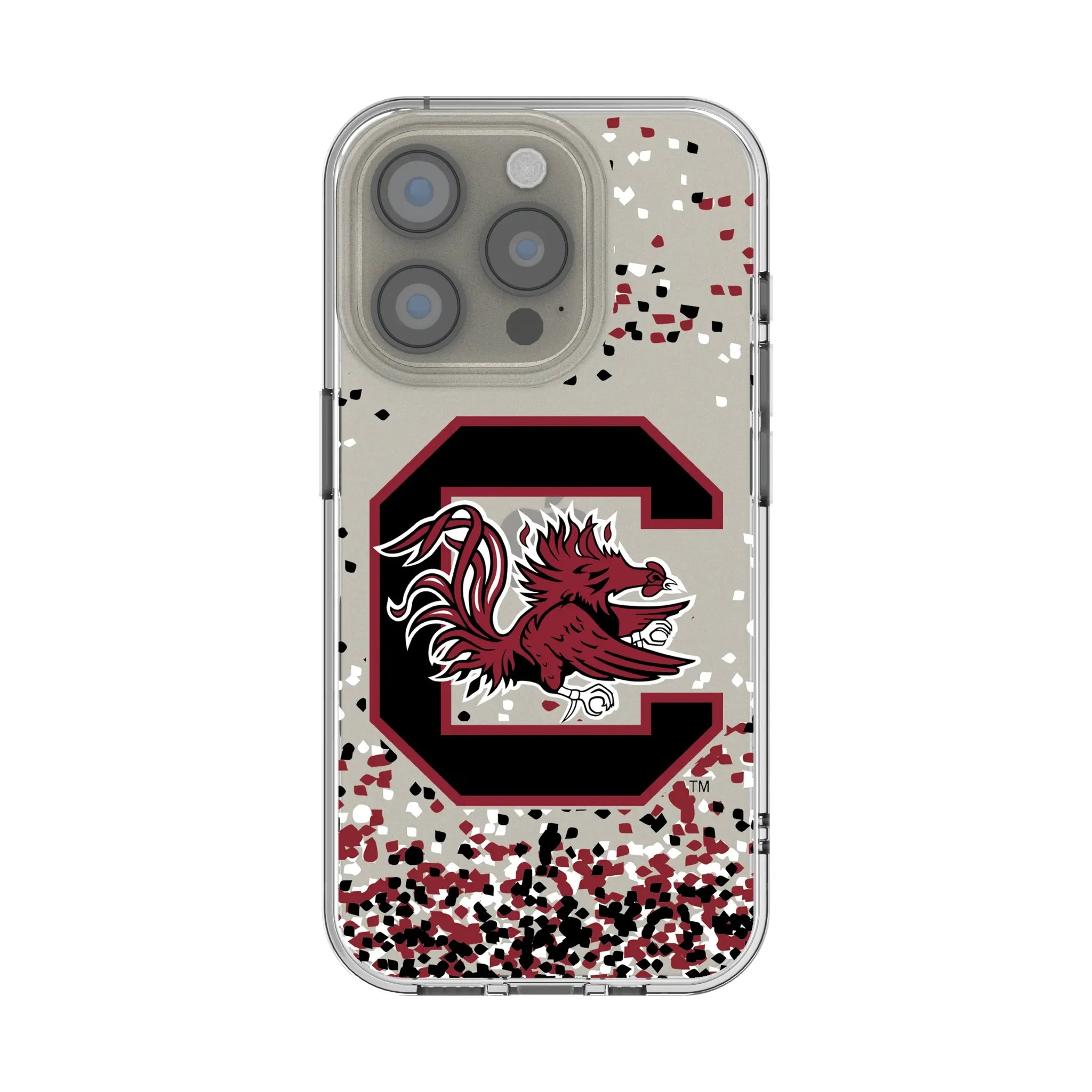 University of South Carolina Gamecocks Confetti Clear Phone Case for Apple iPhone