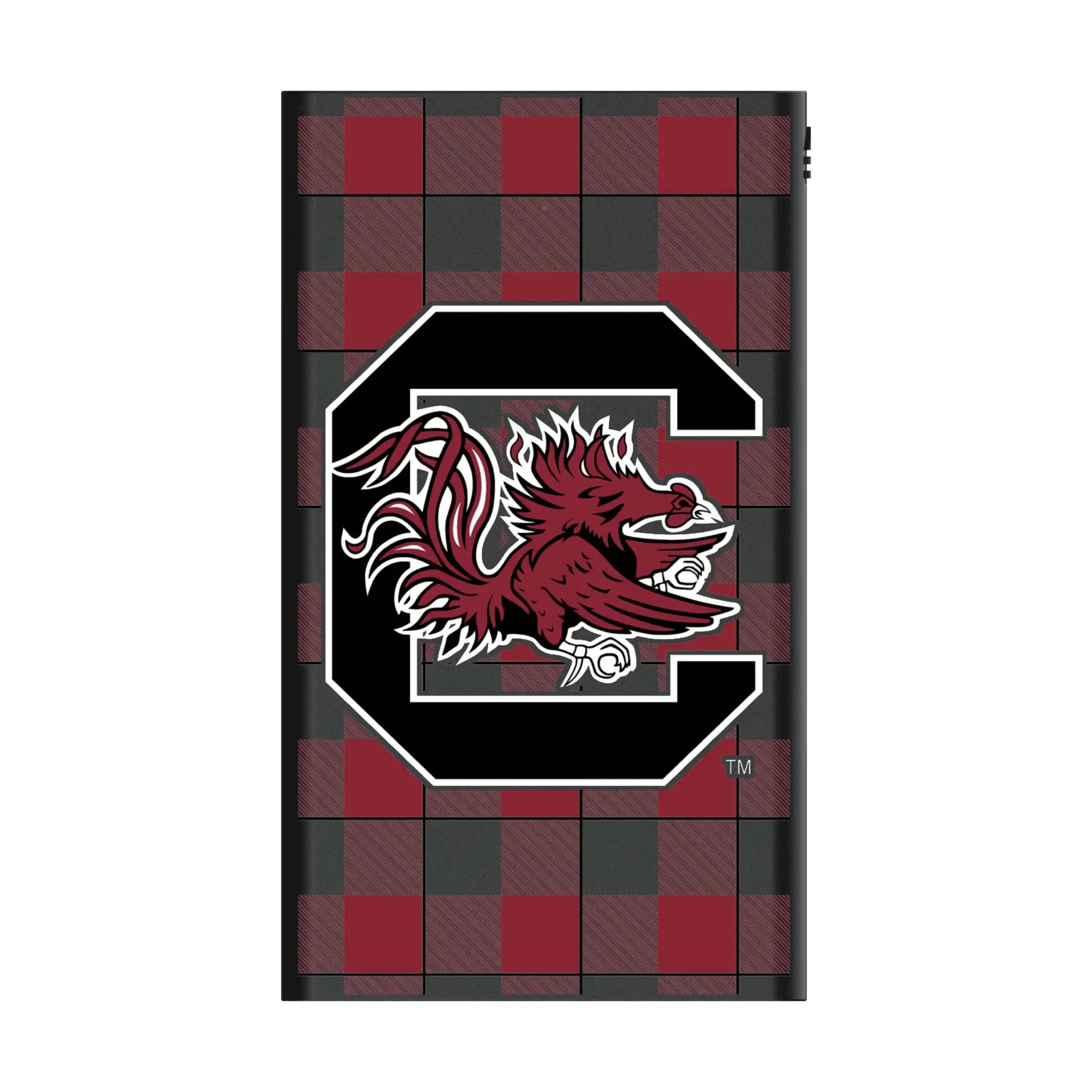 University of South Carolina Gamecocks Plaid 5000mAh Flat Powerbank