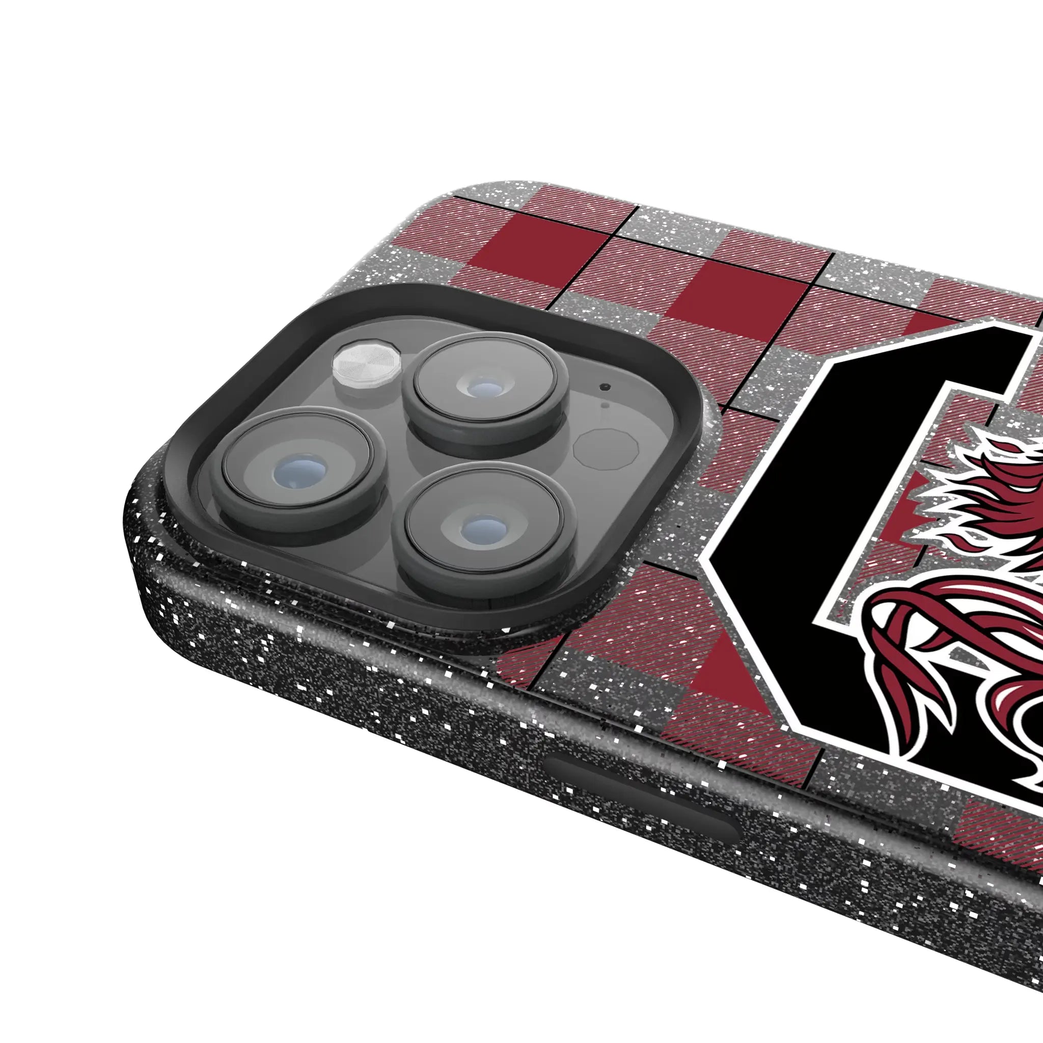 University of South Carolina Gamecocks Plaid Bling Phone Case