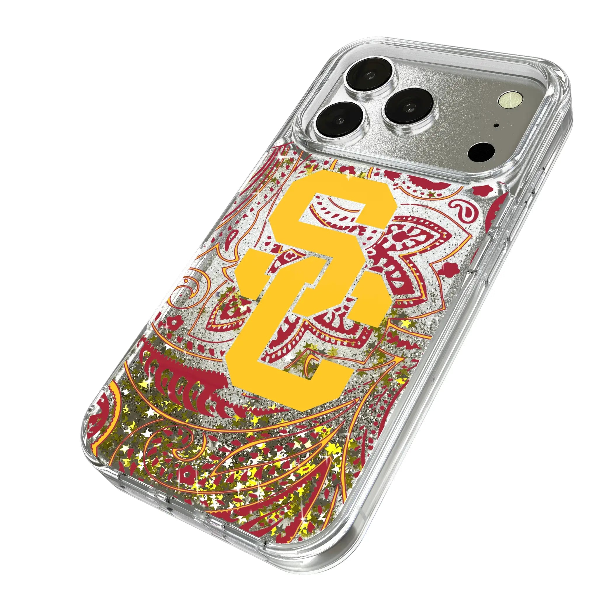 University of Southern California Trojans Paisley Glitter Phone Case