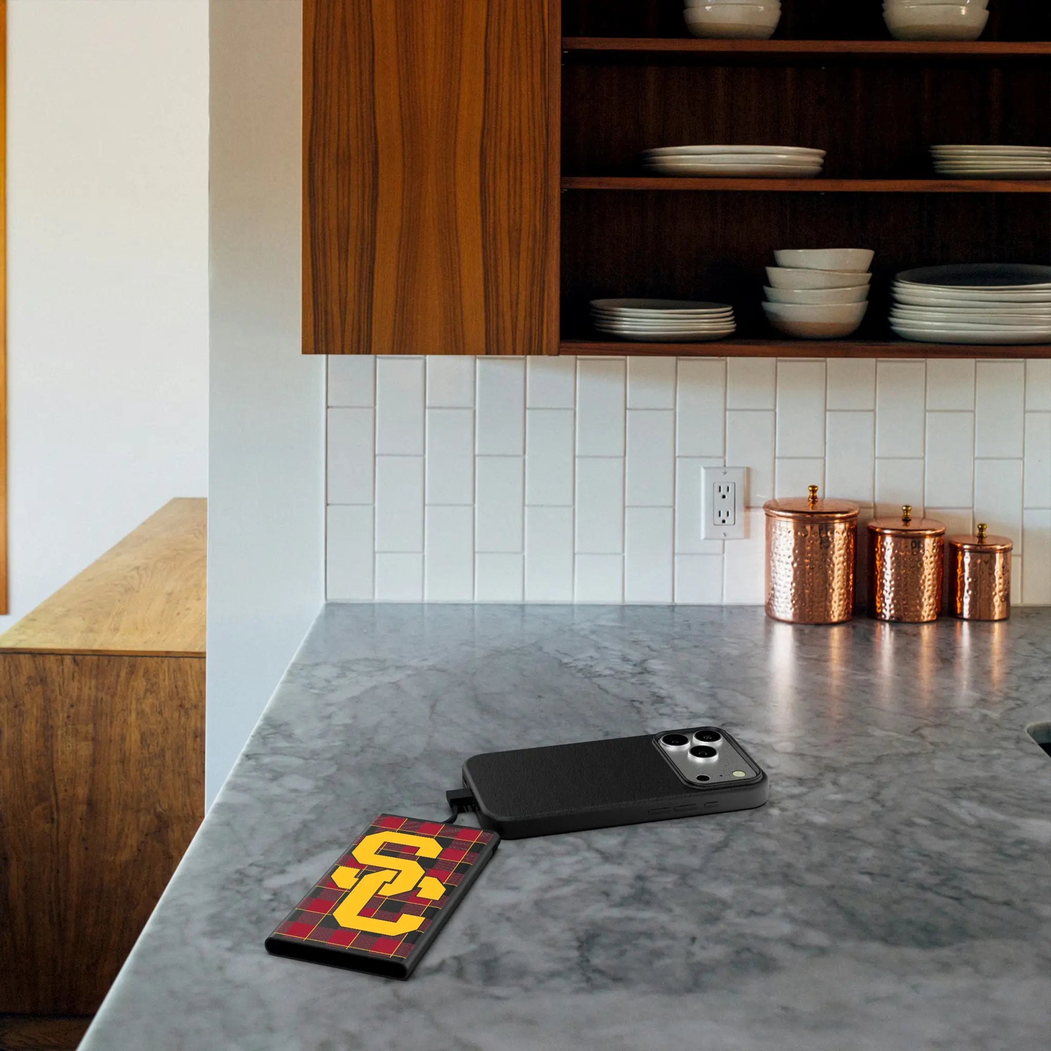 University of Southern California Trojans Plaid 5000mAh Flat Powerbank