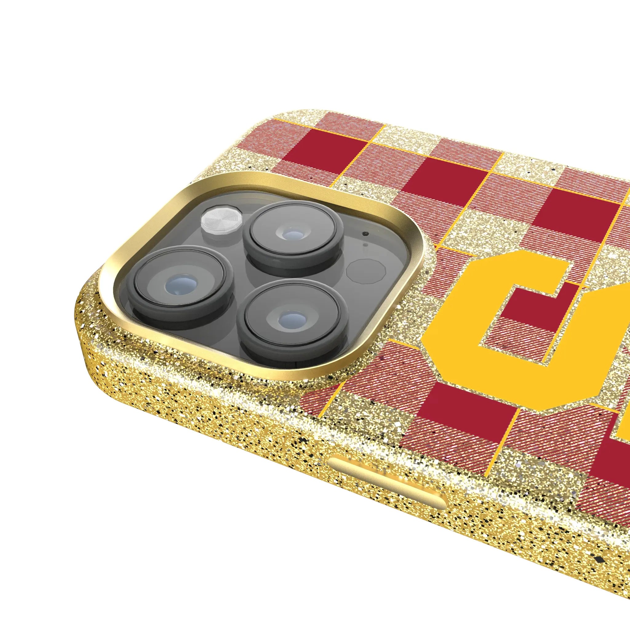 University of Southern California Trojans Plaid Bling Phone Case