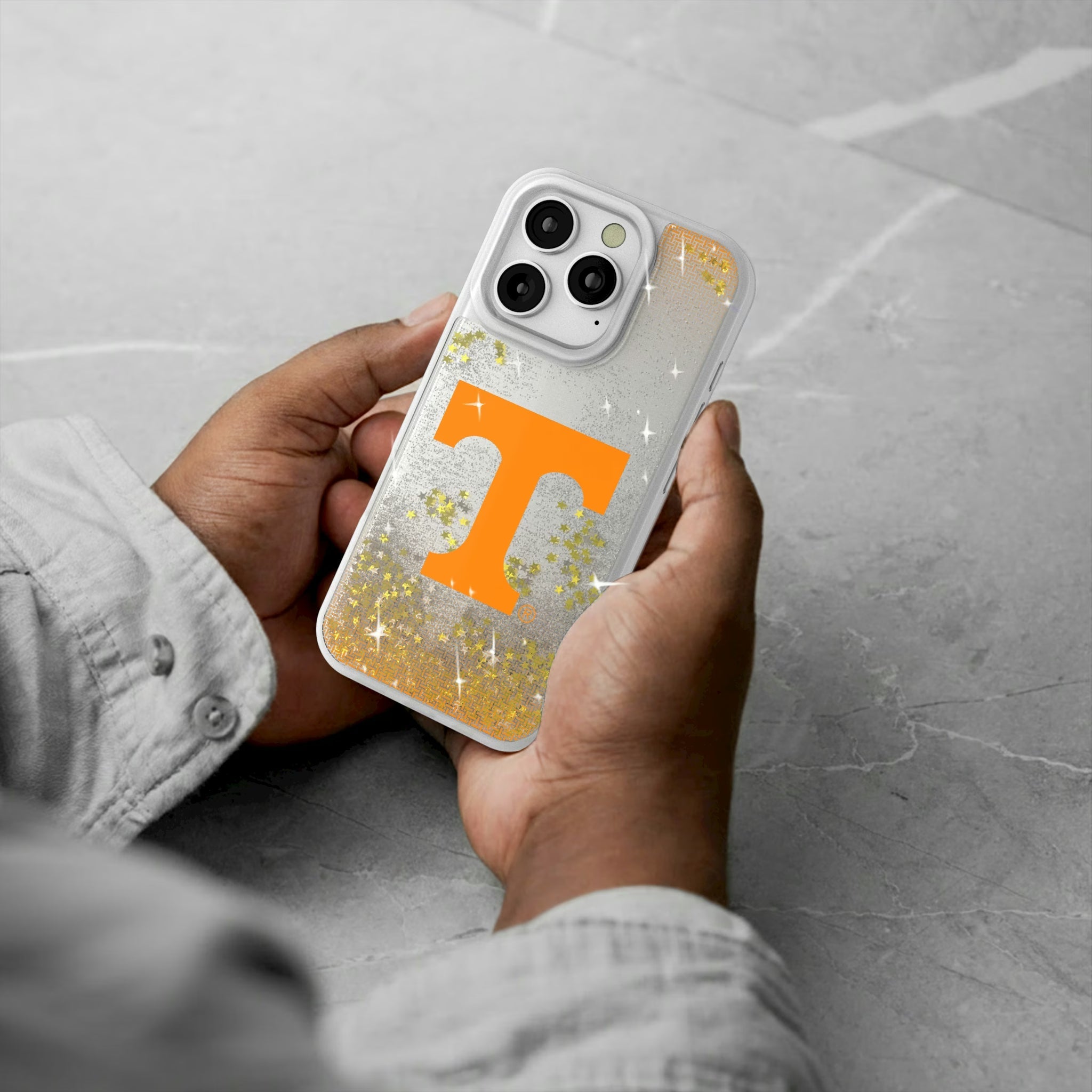 University of Tennessee Volunteers Linen Glitter Phone Case - Sports Gifts, Sports Memorabilia, Sports Collectibles, Fan Shop
