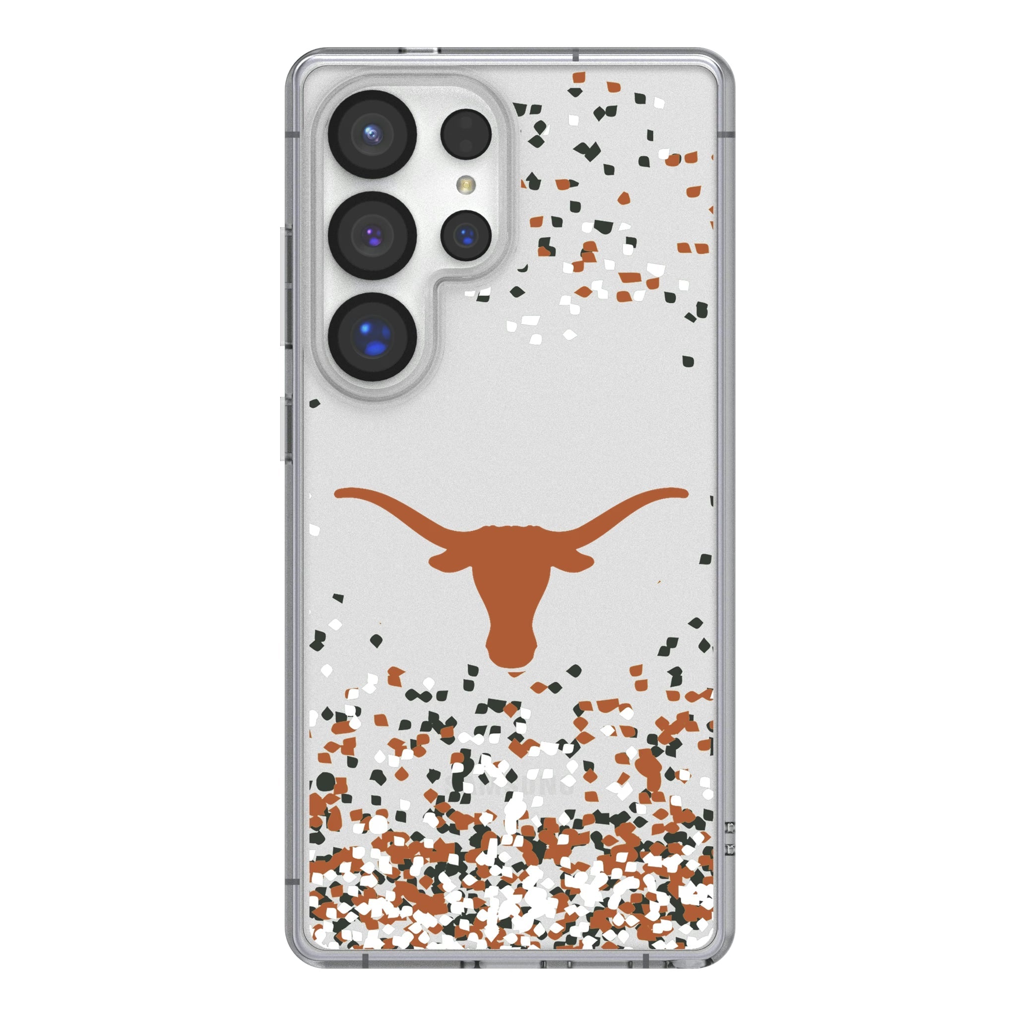 University of Texas Longhorns Confetti Clear Phone Case for Samsung Galaxy