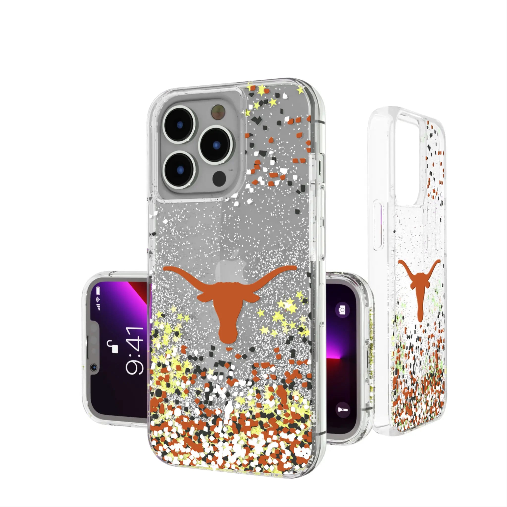 University of Texas Longhorns Confetti Glitter Phone Case