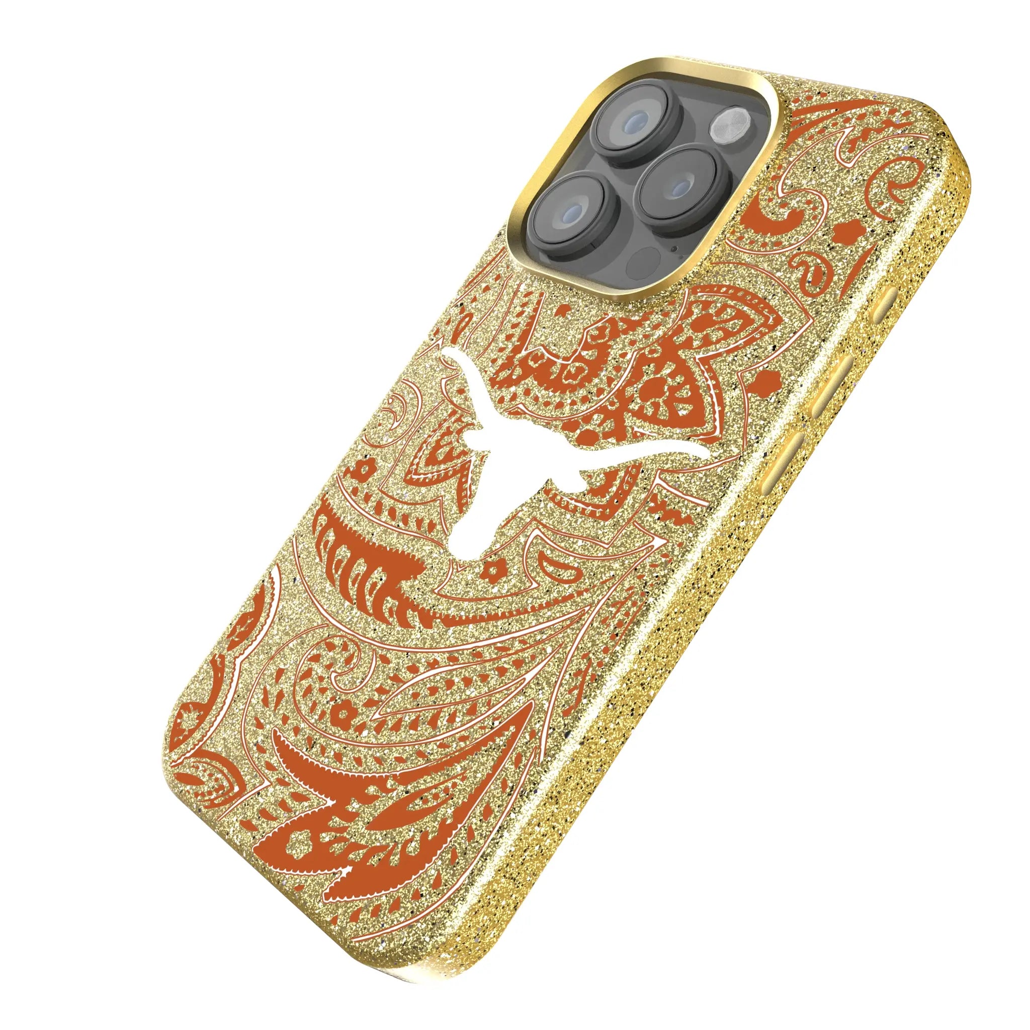 University of Texas Longhorns Paisley Bling Phone Case
