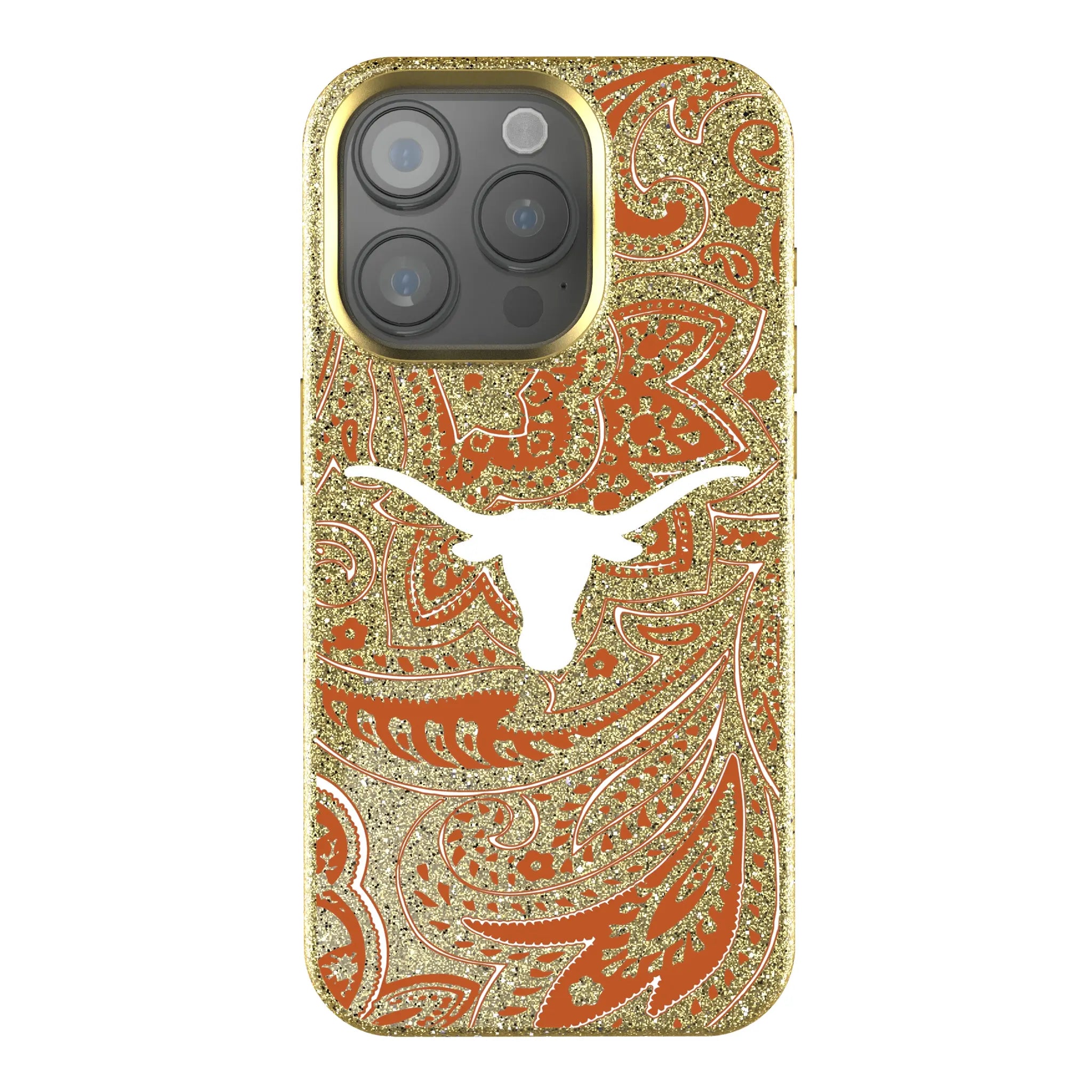University of Texas Longhorns Paisley Bling Phone Case