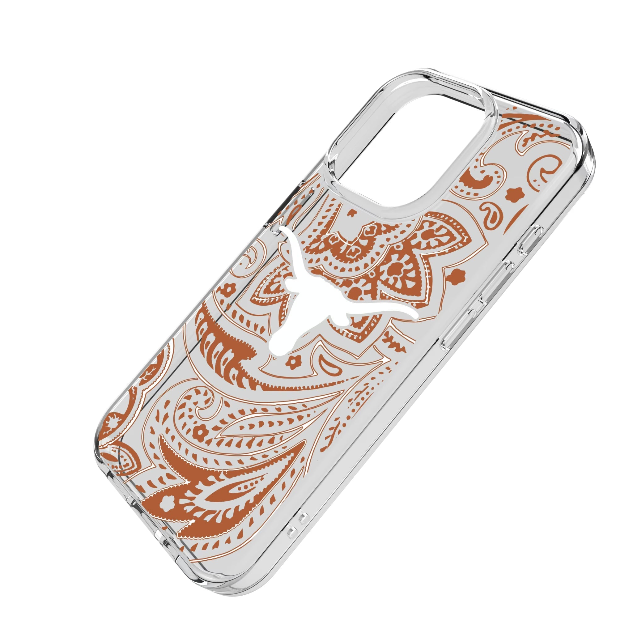 University of Texas Longhorns Paisley Clear Phone Case for Apple iPhone